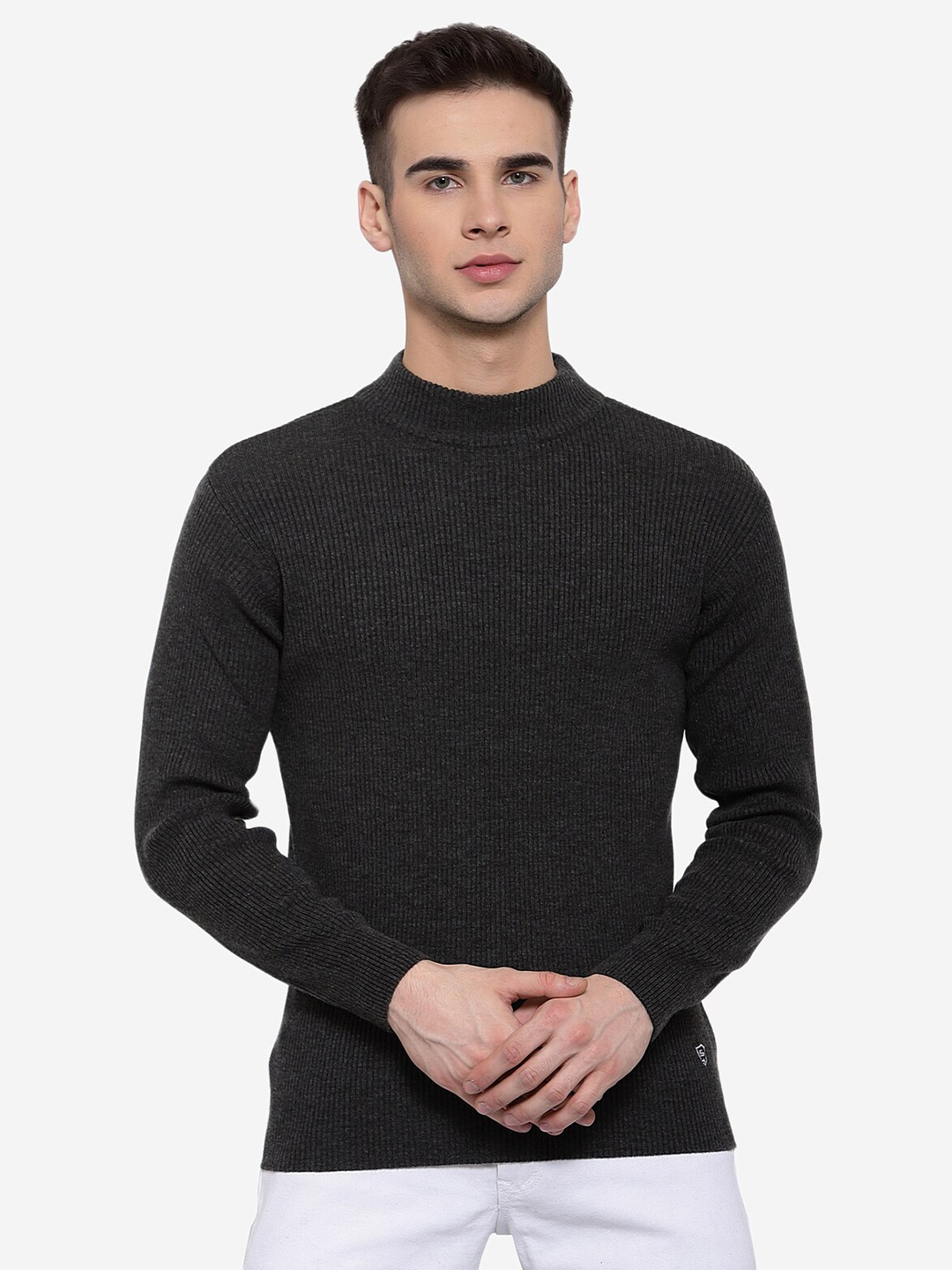 

513 Round Neck Acrylic Pullover, Grey