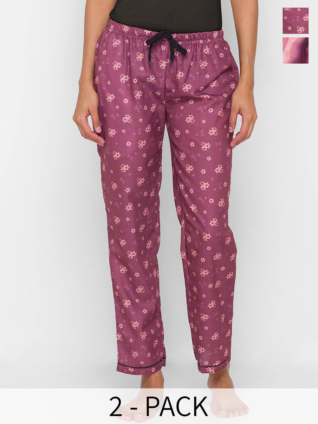 

NOIRA Pack Of 2 Printed Lounge Pants, Mauve
