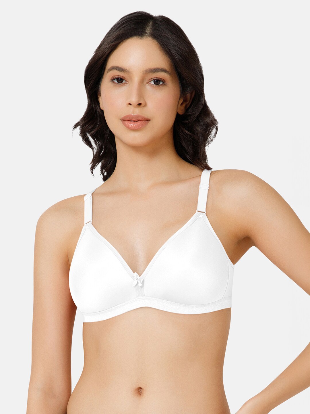 

NAIDU HALL Half Coverage Lightly Padded Cotton Everyday Bra With All Day Comfort, White