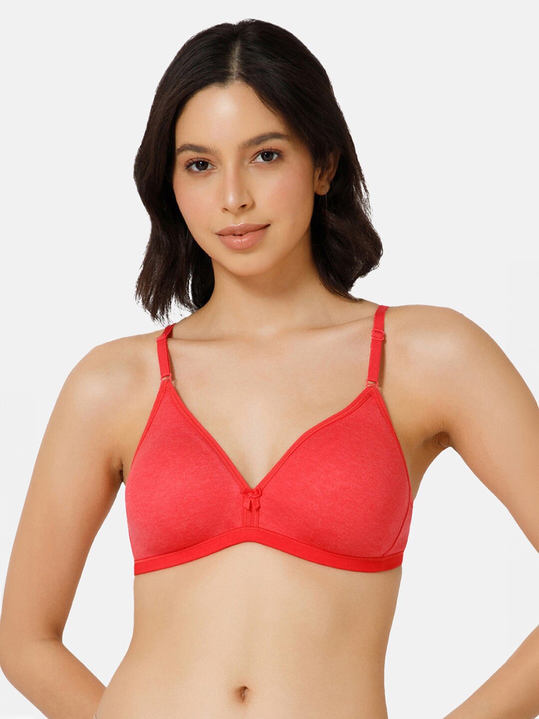 

NAIDU HALL Full Coverage Seamless Non Padded Cotton Everyday Bra With All Day Comfort, Pink