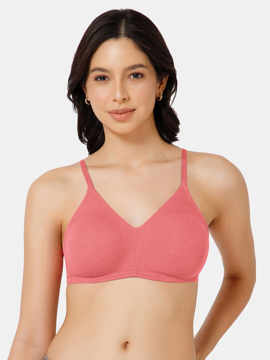 

NAIDU HALL Half Coverage Cotton Everyday Bra With All Day Comfort, Pink