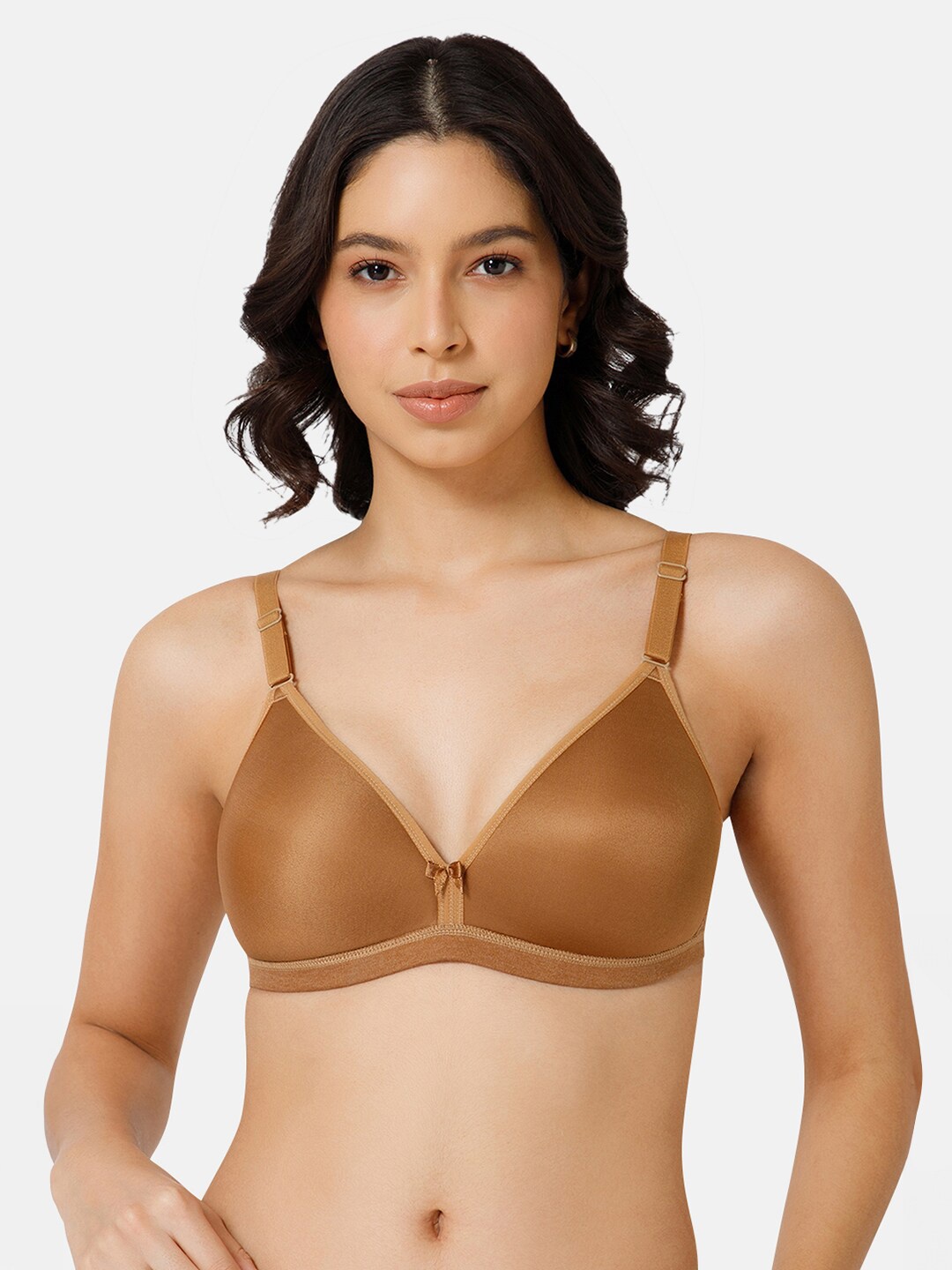 

NAIDU HALL Full Coverage Seamless Lightly Padded Cotton Everyday Bra With All Day Comfort, Beige