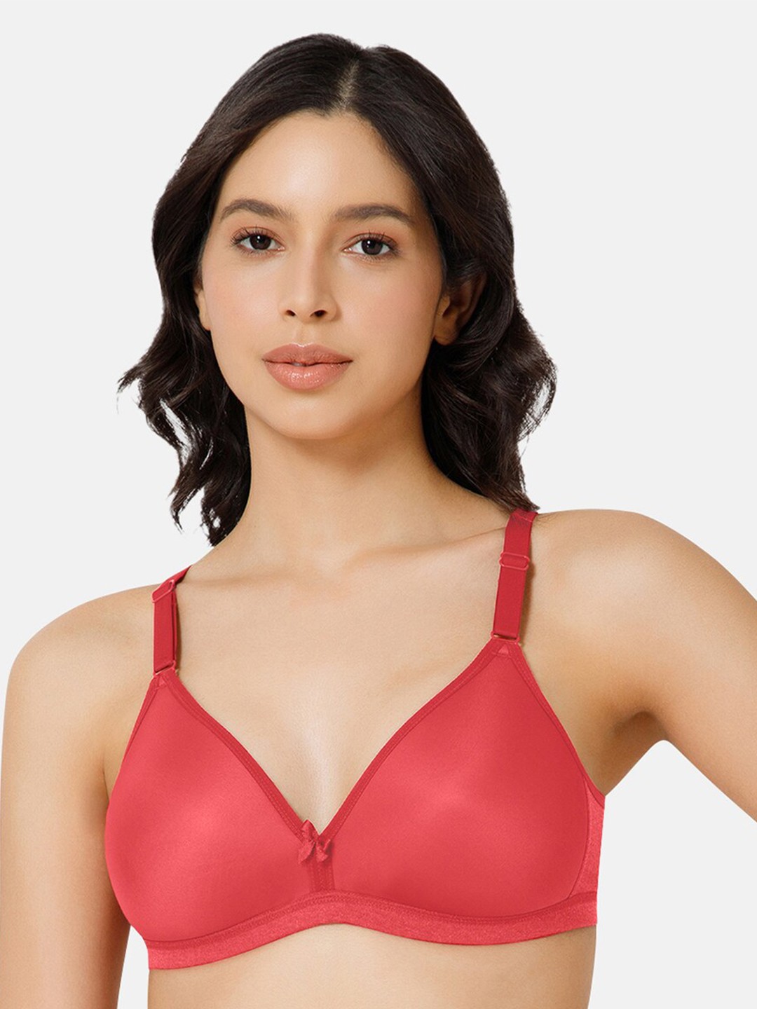 

NAIDU HALL Half Coverage Non Padded Seamless Everyday Bra - All Day Comfort, Pink