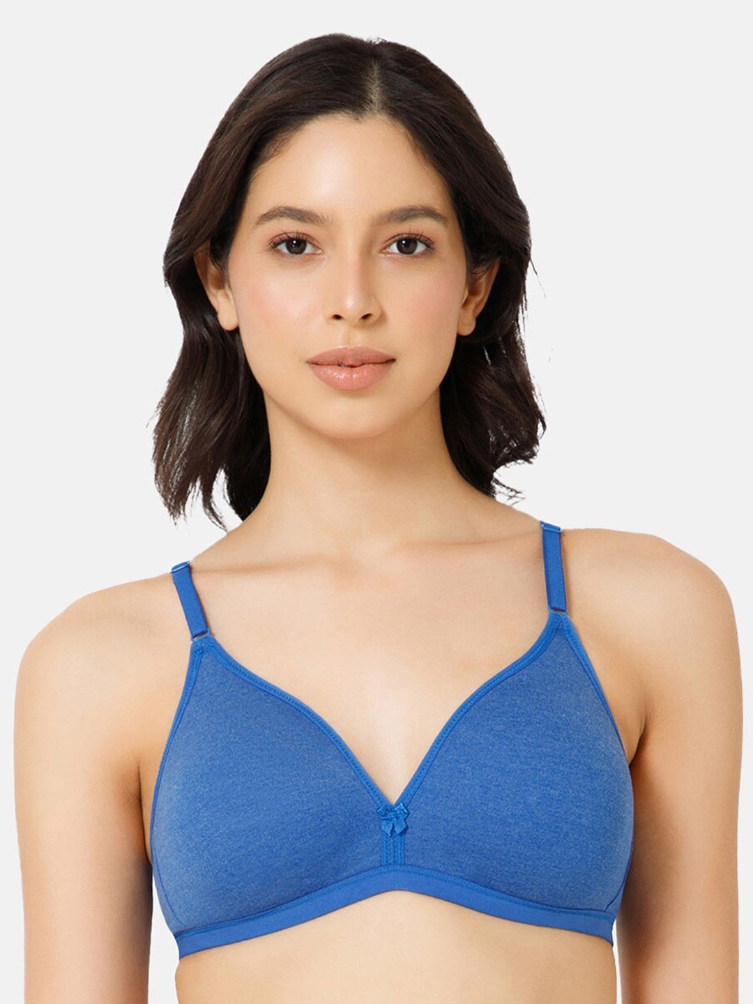 

NAIDU HALL Half Coverage Non Padded Seamless Everyday Bra - All Day Comfort, Blue