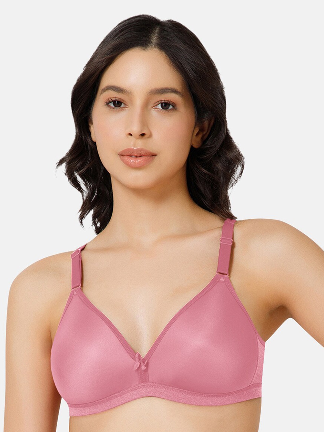 

NAIDU HALL Half Coverage Non Padded Seamless Everyday Bra - All Day Comfort, Pink