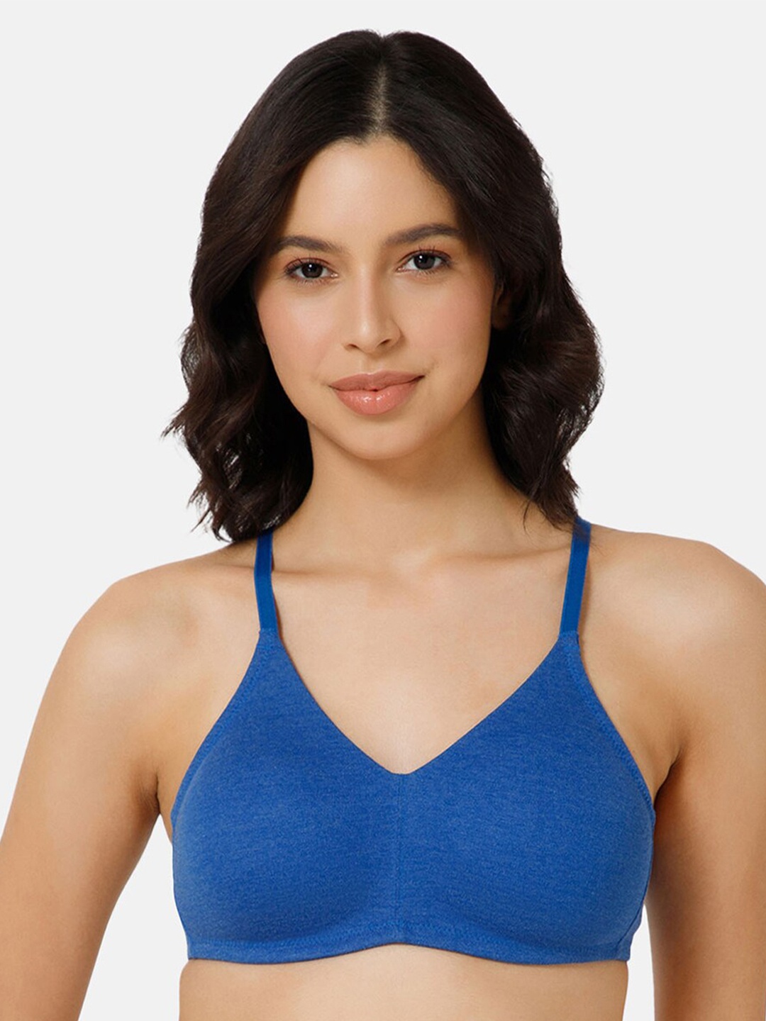 

NAIDU HALL Half Coverage Non Padded Seamless Everyday Bra - All Day Comfort, Blue