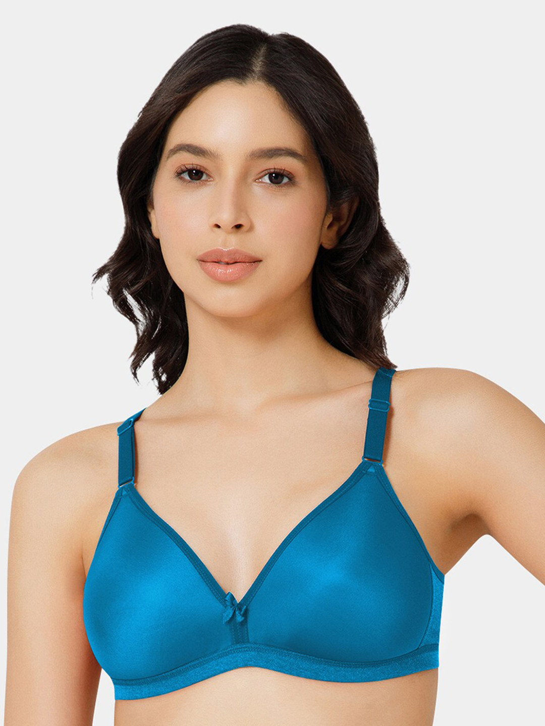 

NAIDU HALL Full Coverage Seamless Lightly Padded Cotton Everyday Bra With All Day Comfort, Blue
