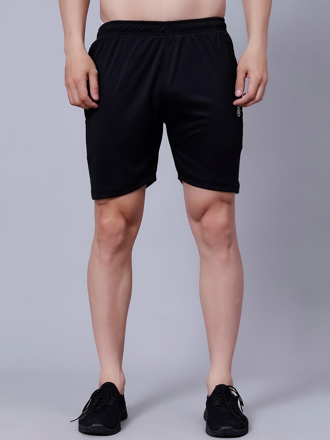 

WE PERFECT Men Mid-Rise Sports Shorts, Black