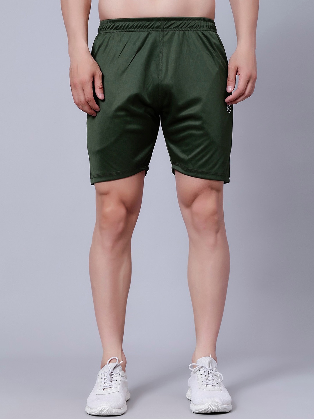 

WE PERFECT Men Mid-Rise Sports Shorts, Olive