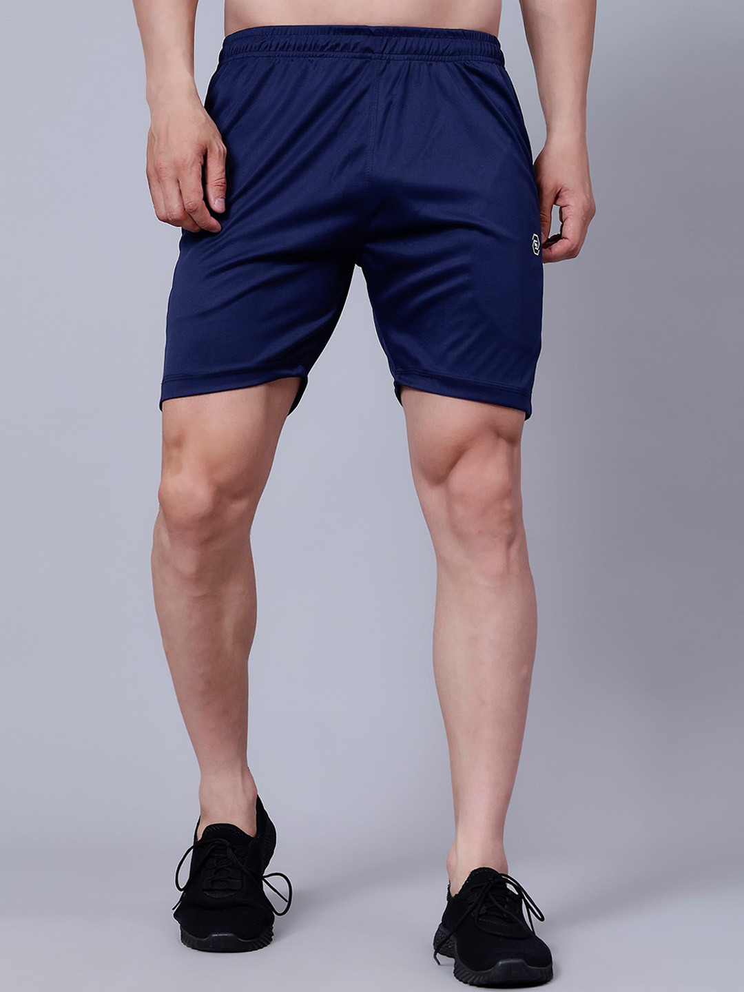 

WE PERFECT Men Mid-Rise Sports Shorts, Navy blue