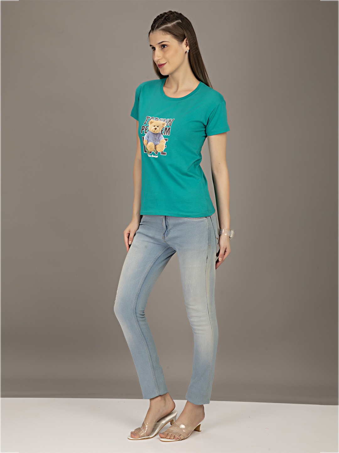 

STHULAS Graphic Printed Pure Cotton T-Shirt, Green