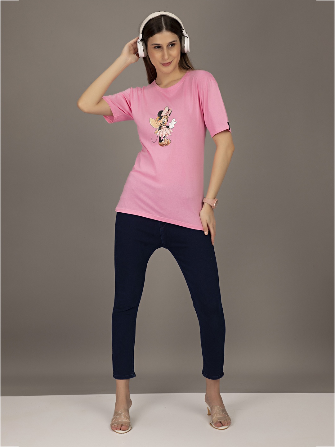 

STHULAS Minnie Mouse Printed Pure Cotton T-shirt, Pink