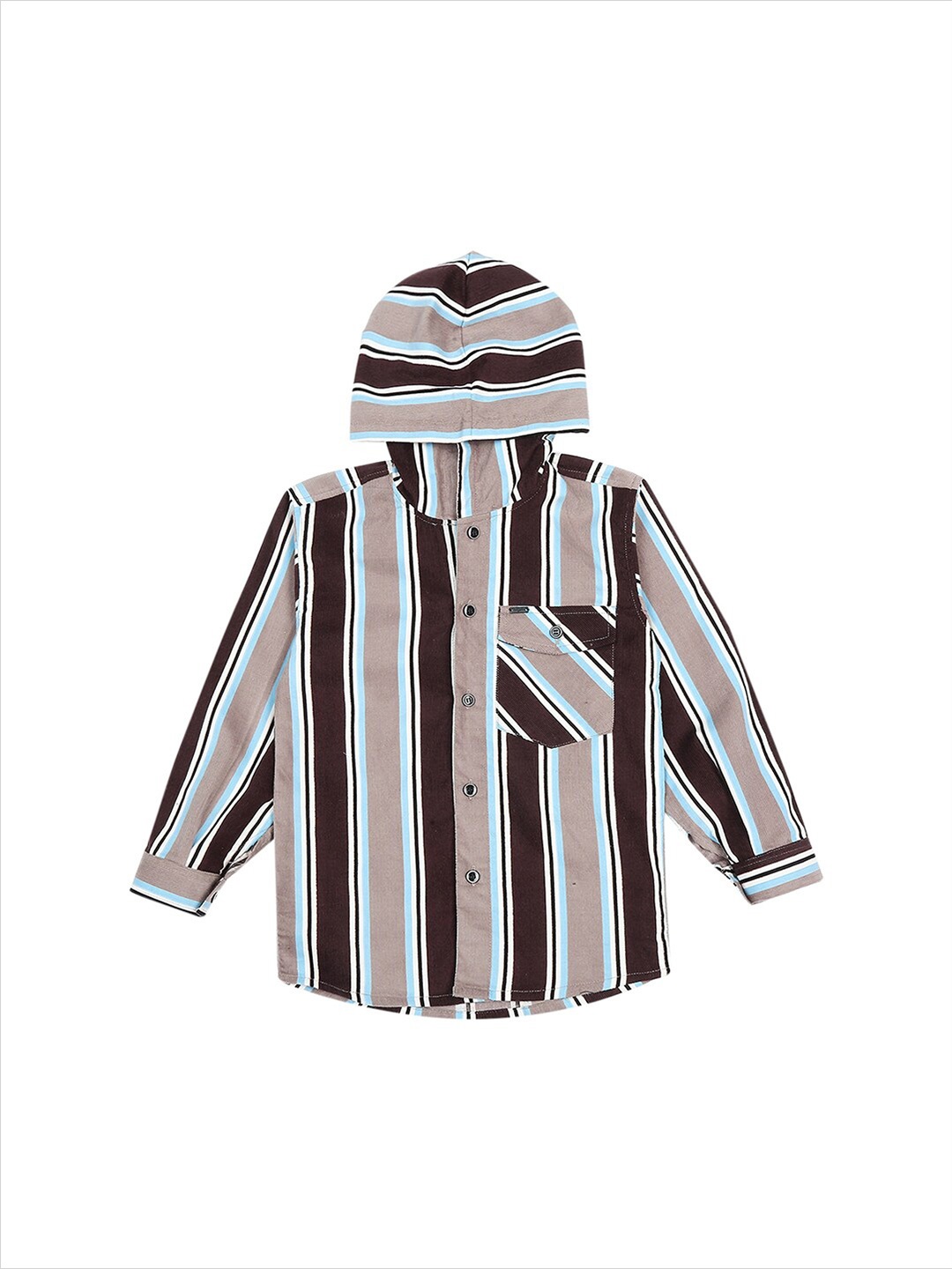 

Actuel Boys Striped Printed Cotton Casual Shirt, Beige