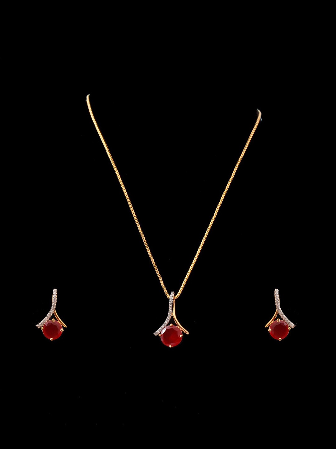 

Mirana Gold-Plated CZ Studded Jewellery Set
