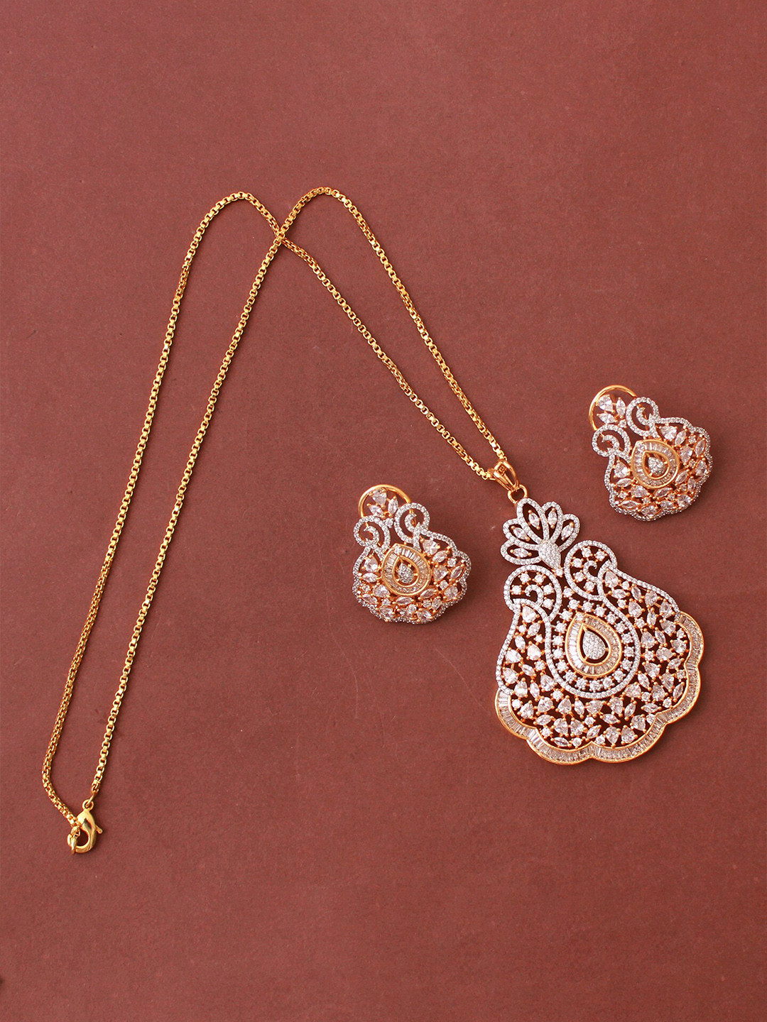 

Mirana Gold-Plated CZ Studded Jewellery Set