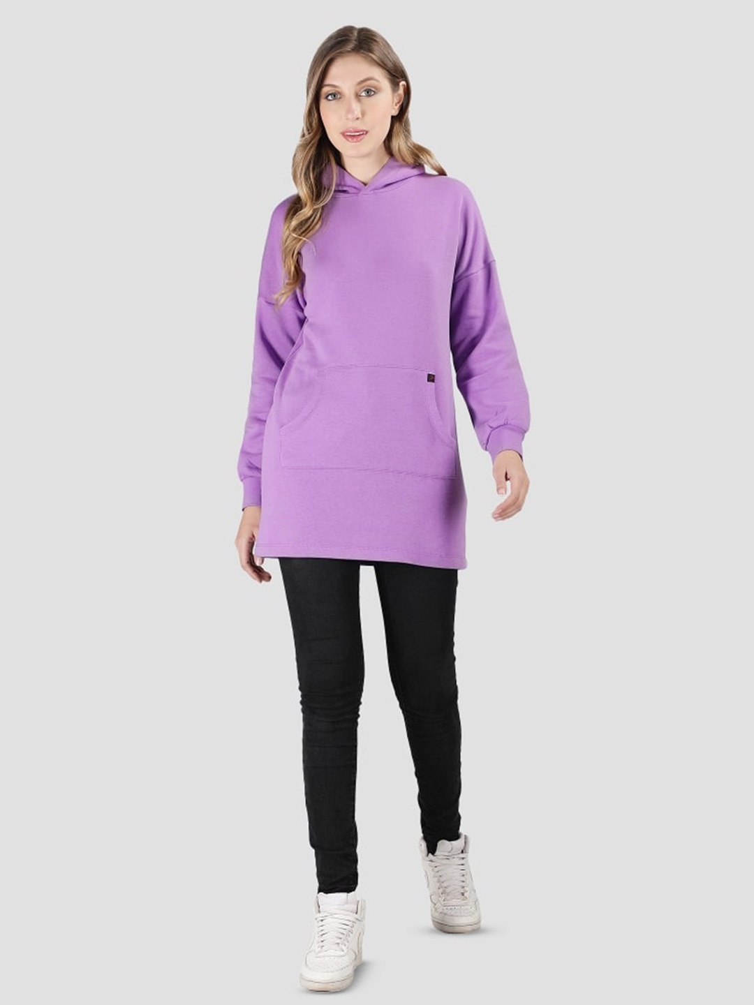 

Nimble Hooded Sweatshirt Dress, Lavender