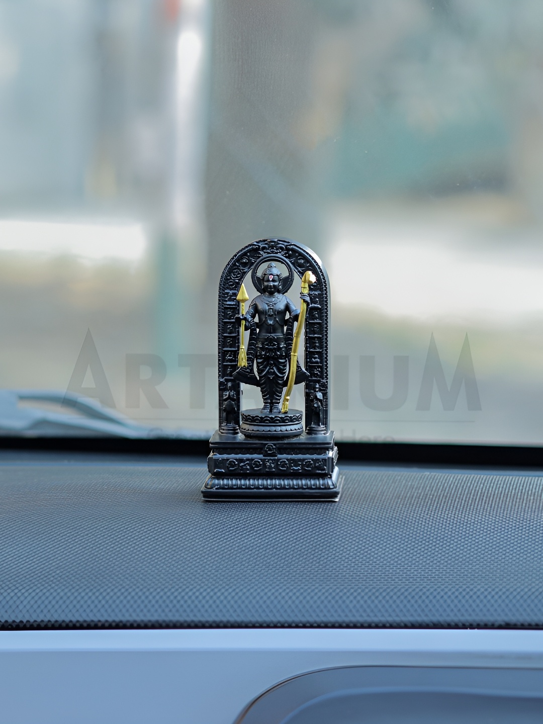 

Artarium LLP Black & Gold-Toned Religious Idol Ram Lalla Small Showpiece