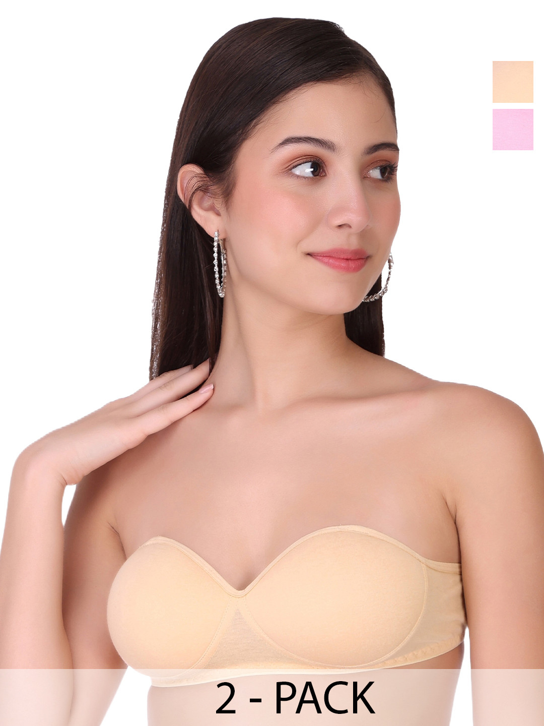 

SELFCARE Pack Of 2 Half Coverage Lightly Padded Anti Odour Cotton Bra- All Day Comfort, Beige