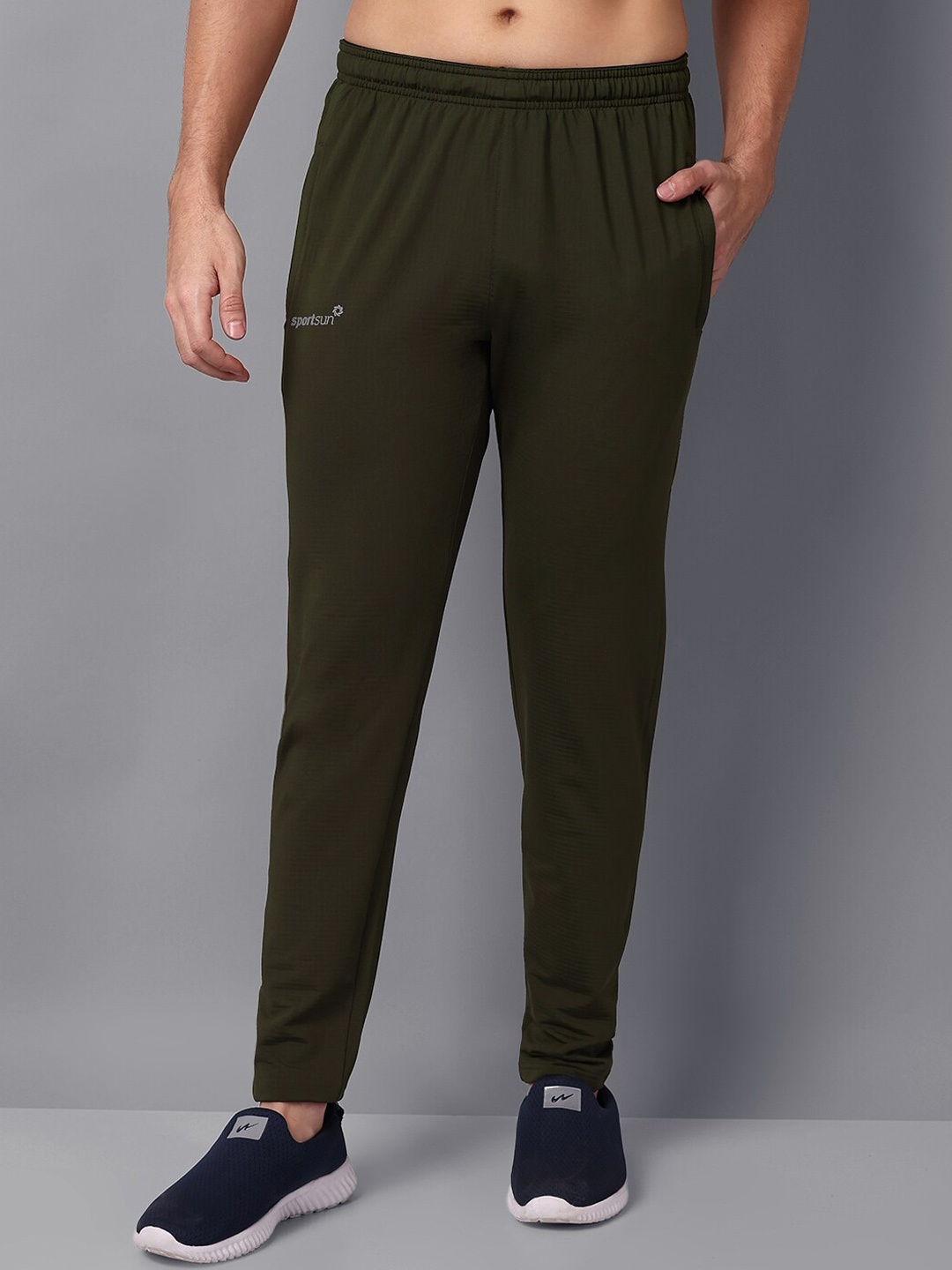 

SPORT SUN Men Mid-Rise Track Pants, Olive