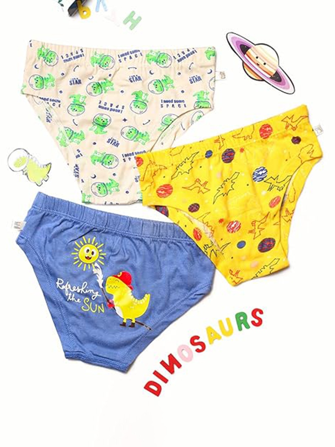 

SuperBottoms Girls Pack Of 6 Printed Basic Briefs, Green