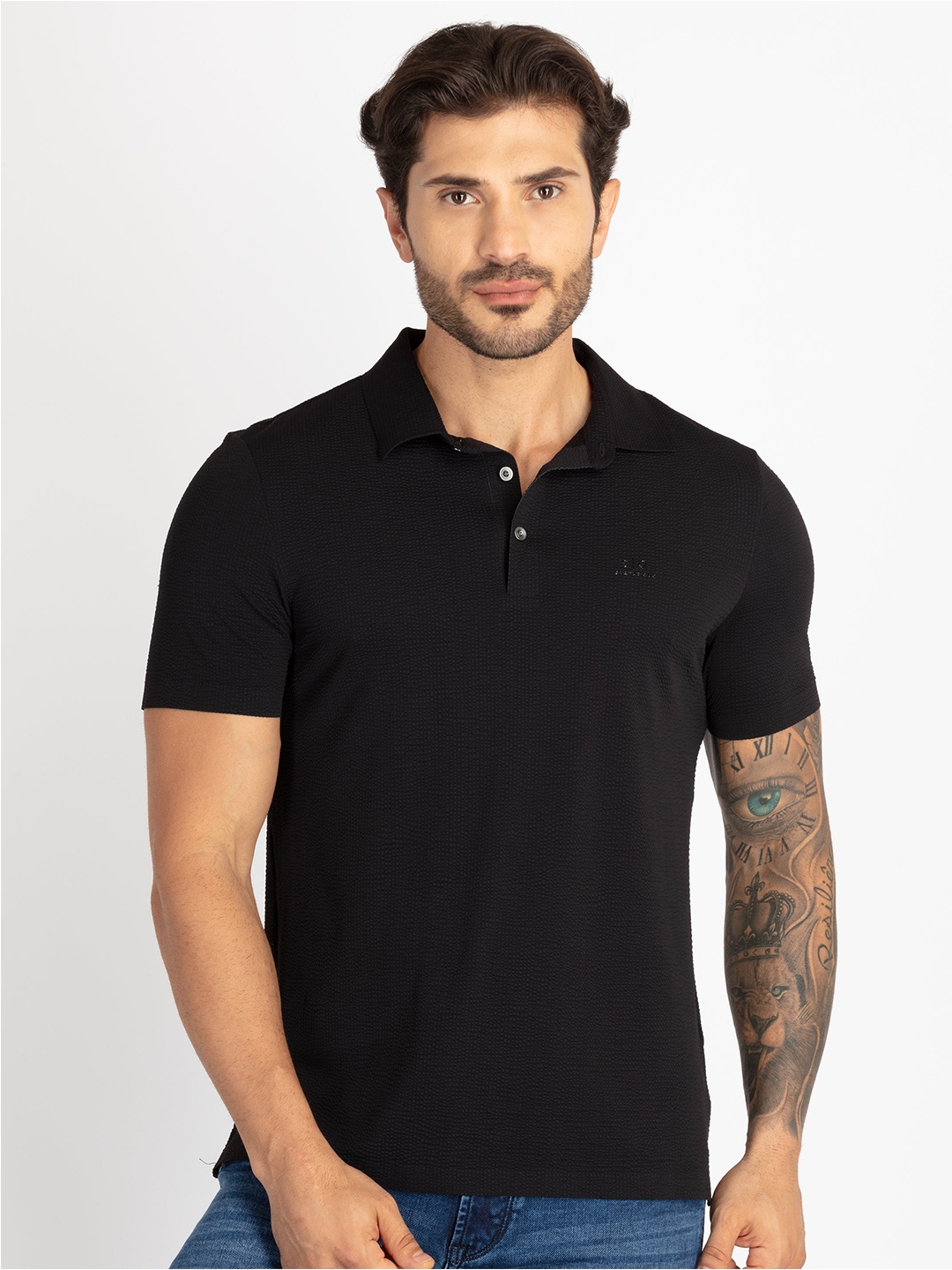 

Status Quo Polo Collar Short Sleeves T-shirt, Black