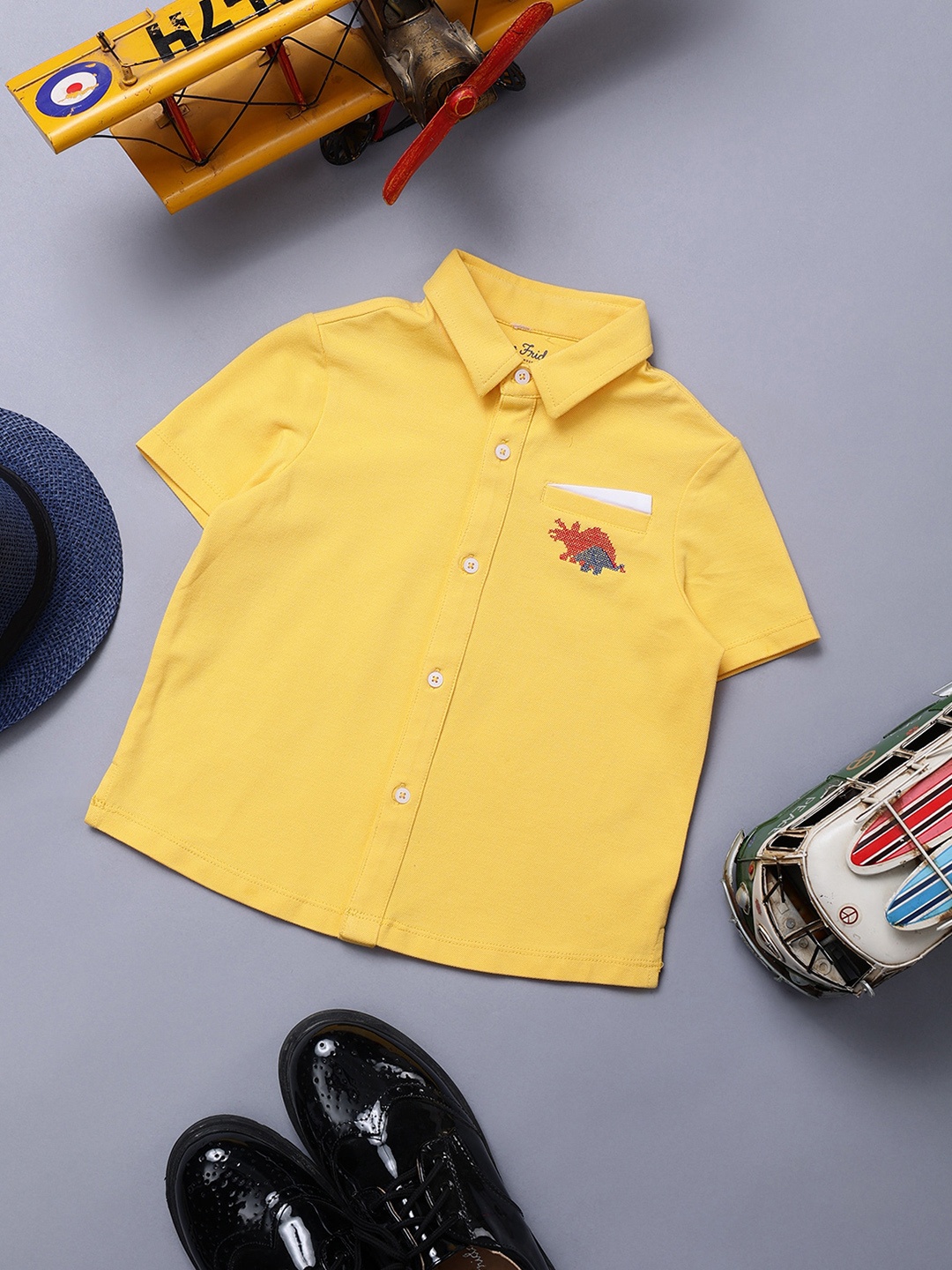 

One Friday Infant Comfort Opaque Cotton Casual Shirt, Yellow