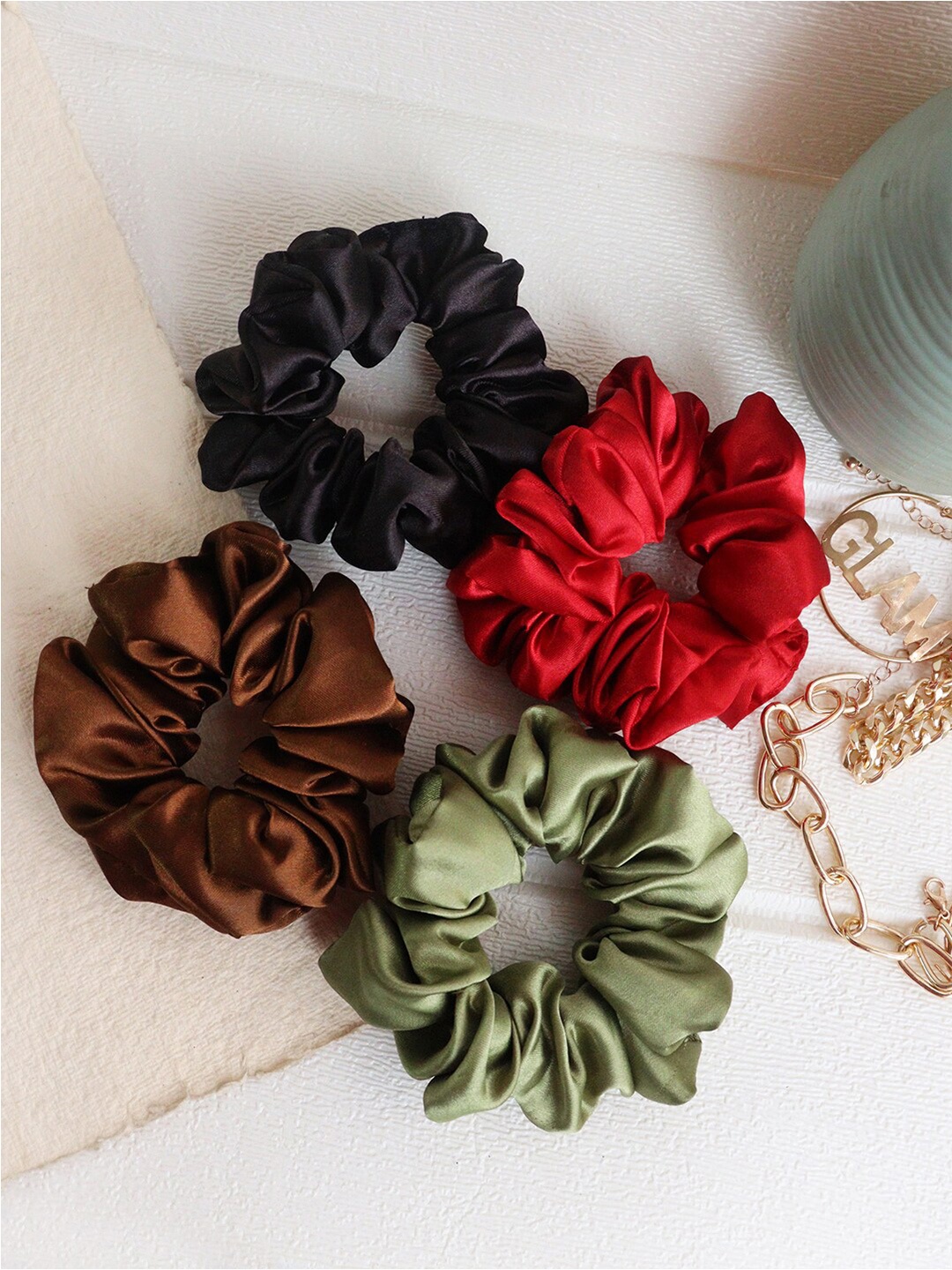 

Soho Boho Studio Set Of 4 Ponytail Holders, Black