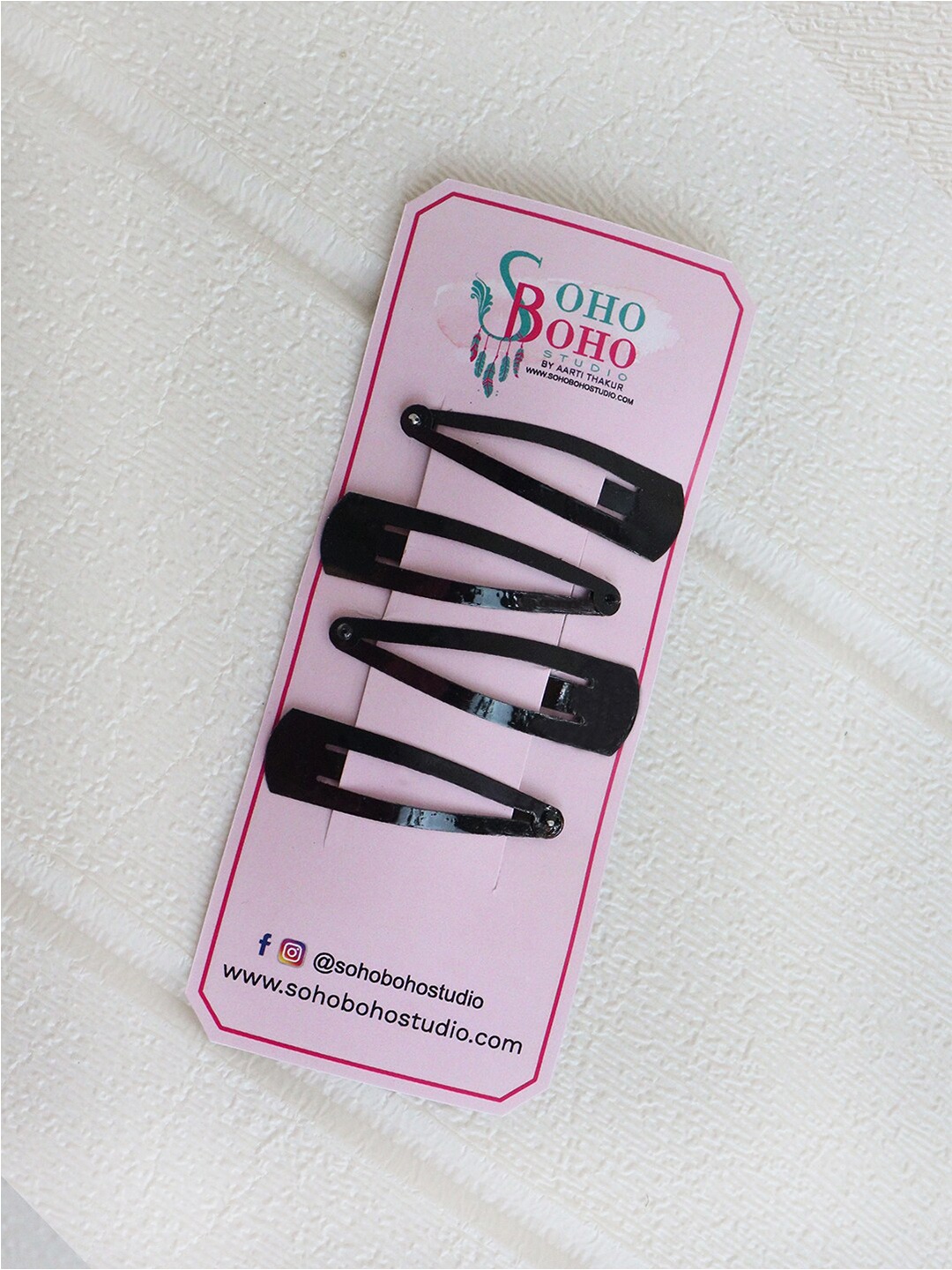 

Soho Boho Studio Set of 4 Tic Tac Hair Clip, Black