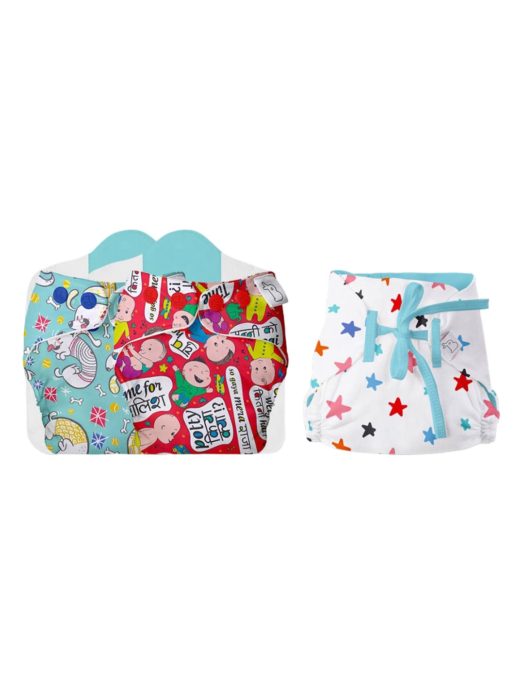 

SuperBottoms Set Of 3 UNO Reusable Cloth Diaper-Dry Feel Langot, White