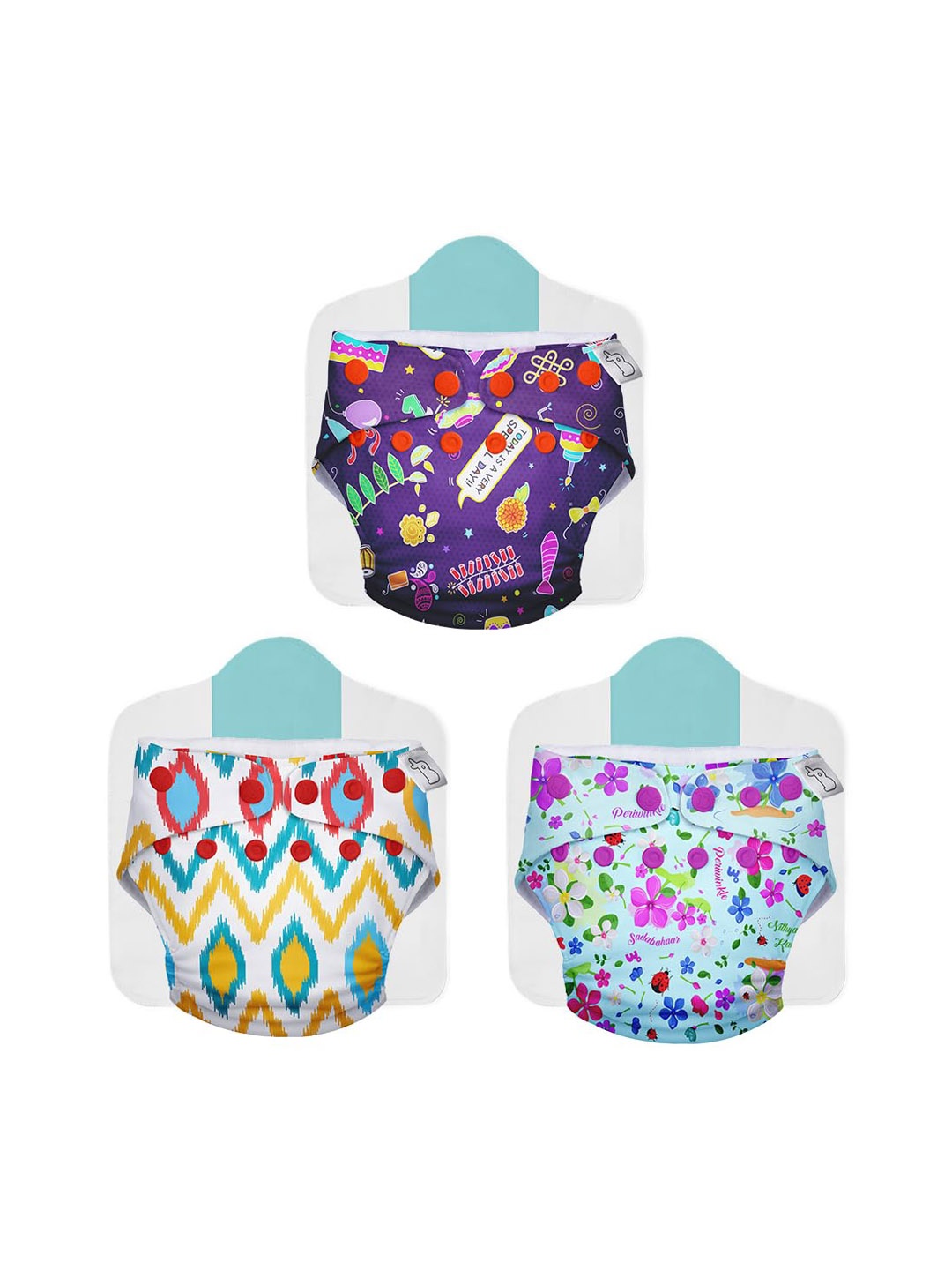 

SuperBottoms Set Of 3 UNO Reusable Cloth Diaper With Easy Snaps, White