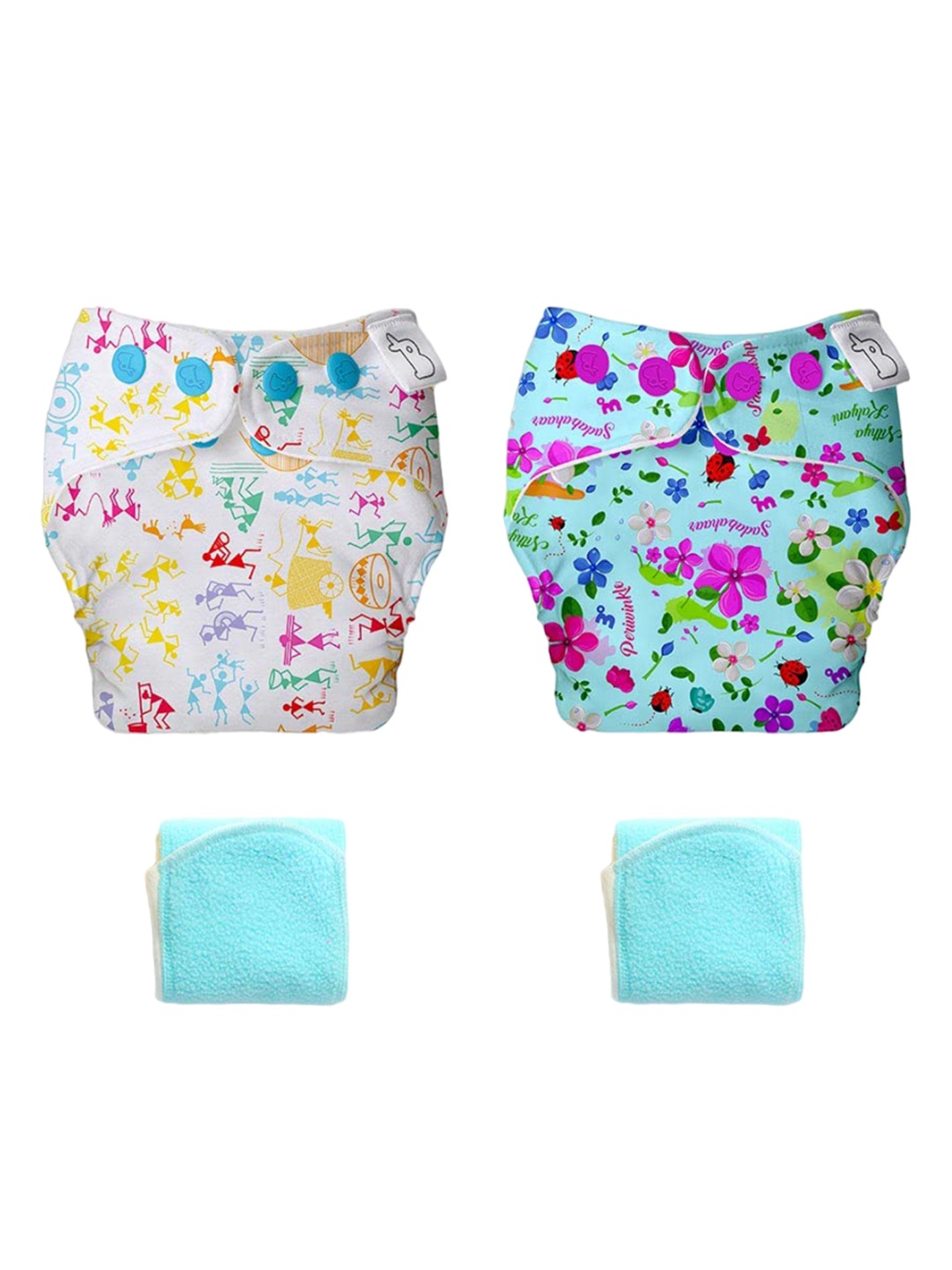 

SuperBottoms Set Of 2 UNO Reusable Cotton Cloth Diaper With Easy Snaps, White