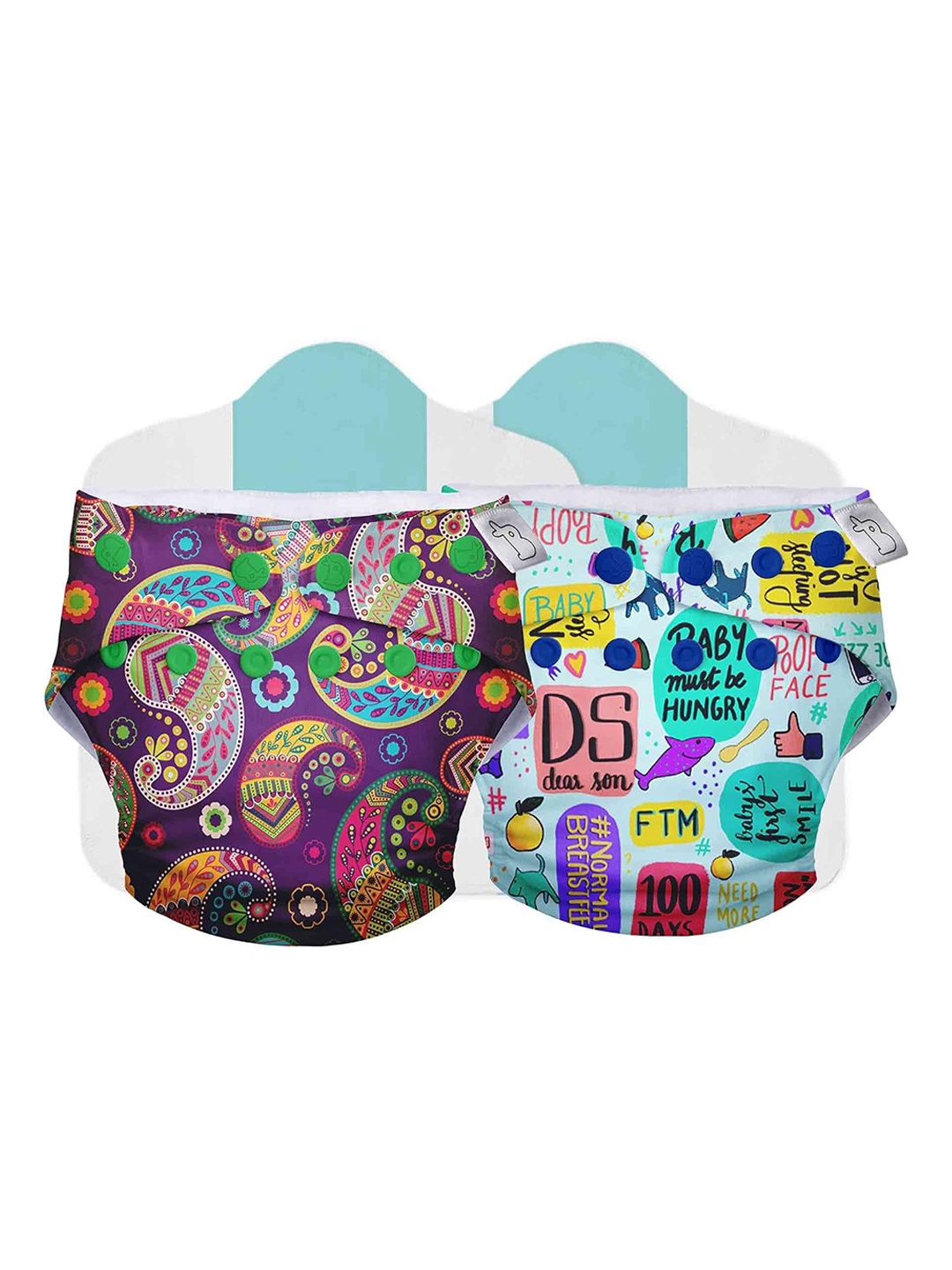

SuperBottoms UNO Set Of 2 Reusable Cloth Diaper With Easy Snaps, White