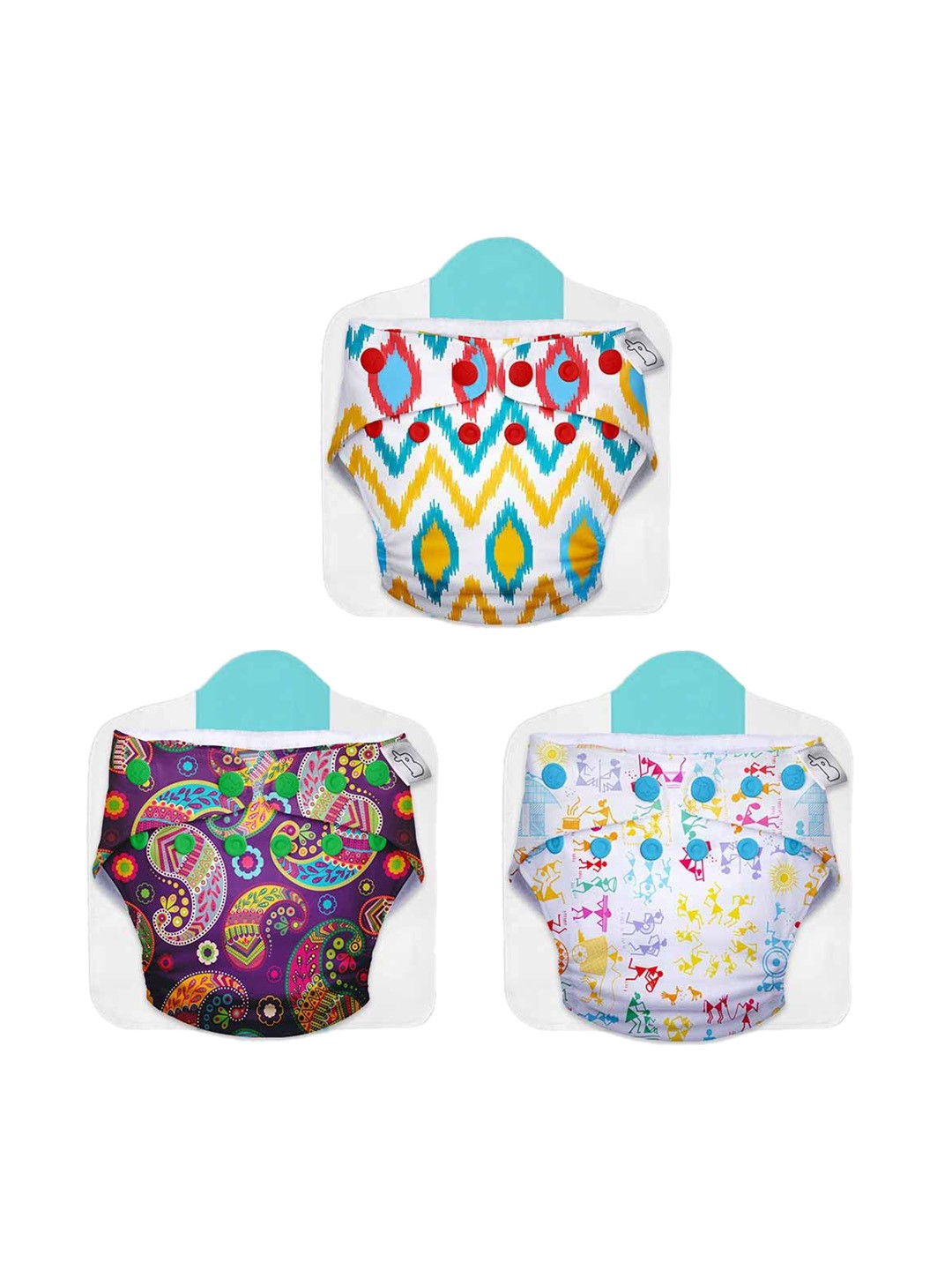 

SuperBottoms UNO Set Of 3 Reusable Cloth Diaper With Easy Snaps, White
