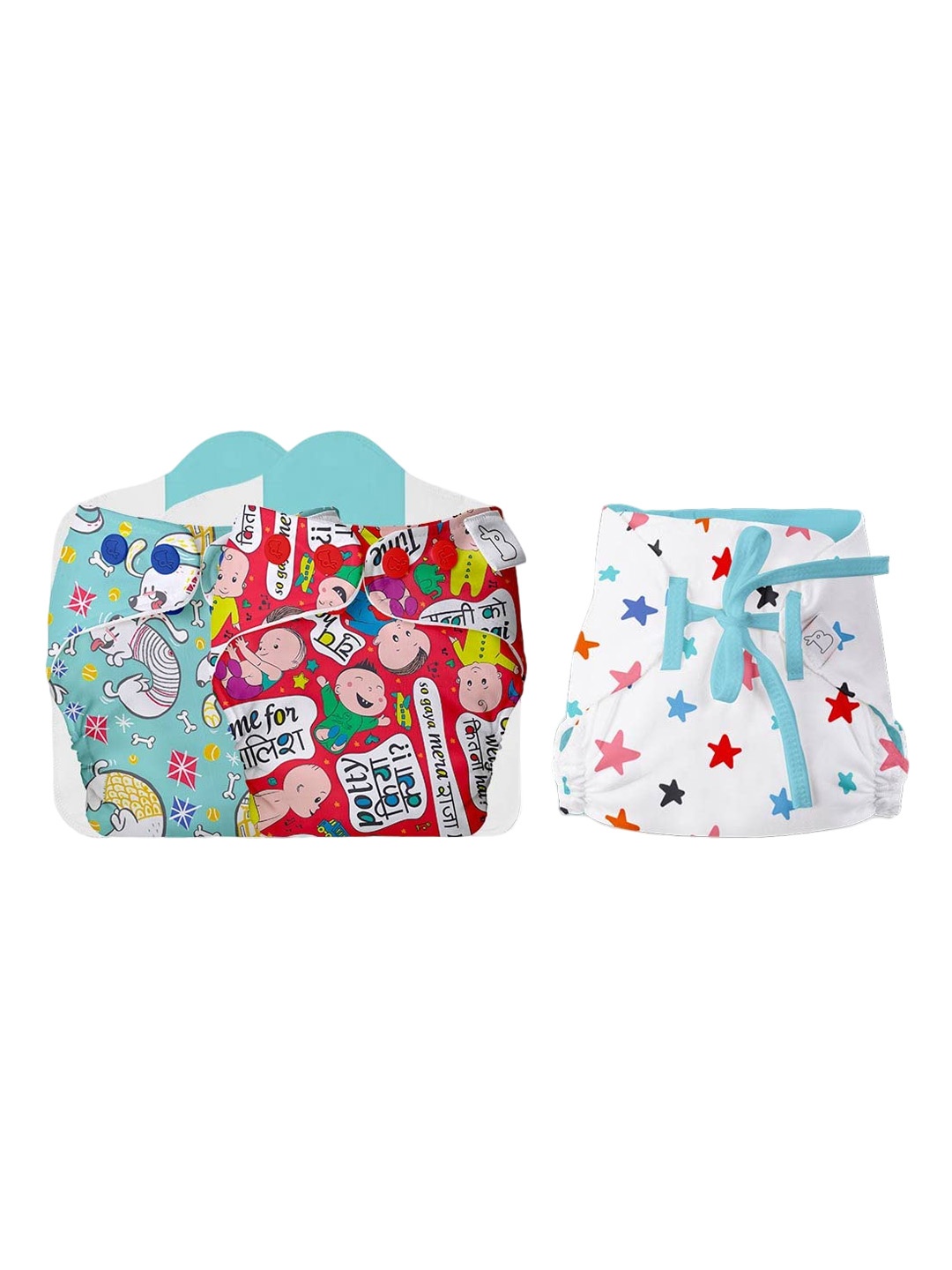 

SuperBottoms Set Of 3 UNO Reusable Cloth Diaper-Dry Feel Langot, White