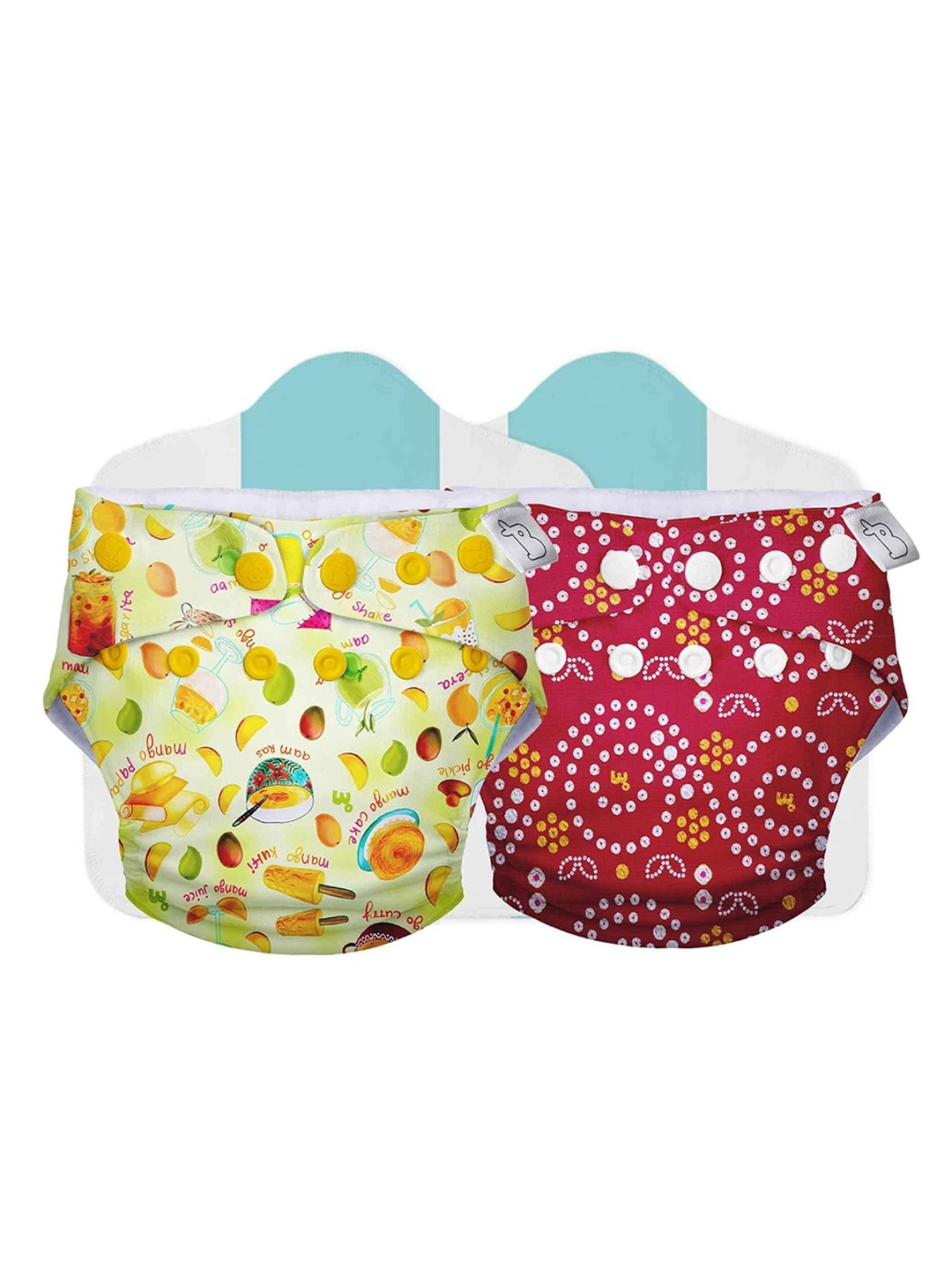 

SuperBottoms Set Of 2 Dry Feel Reusable Cloth Diaper, Yellow