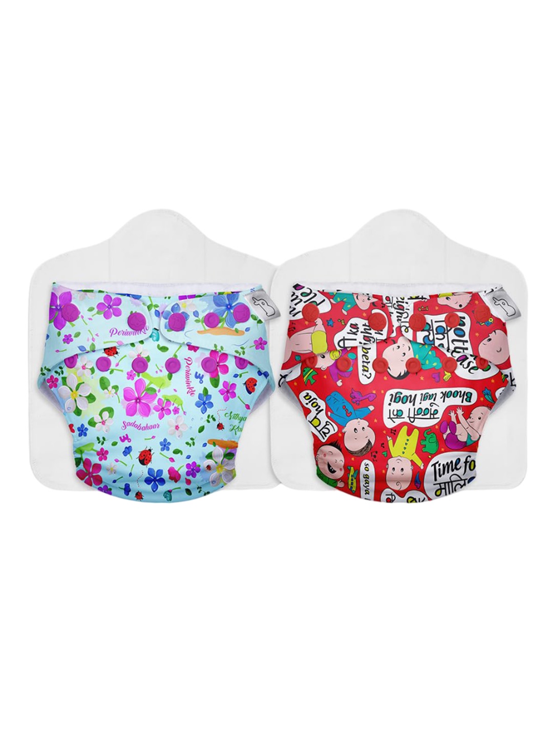 

SuperBottoms Set Of 2 Dry Feel Reusable Cloth Diapers, Red