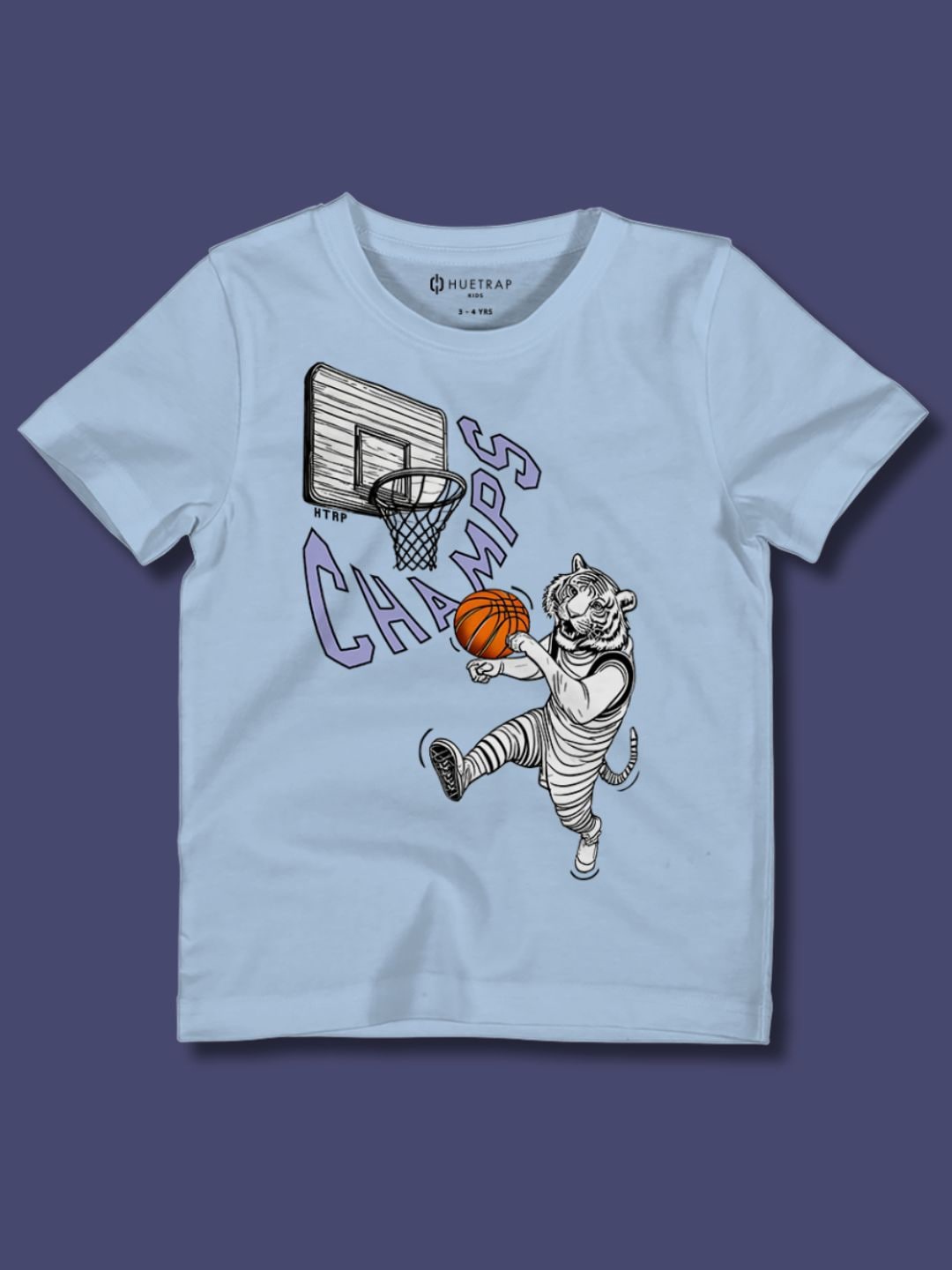 

Huetrap Boys Graphic Printed Cotton T-shirt, Blue