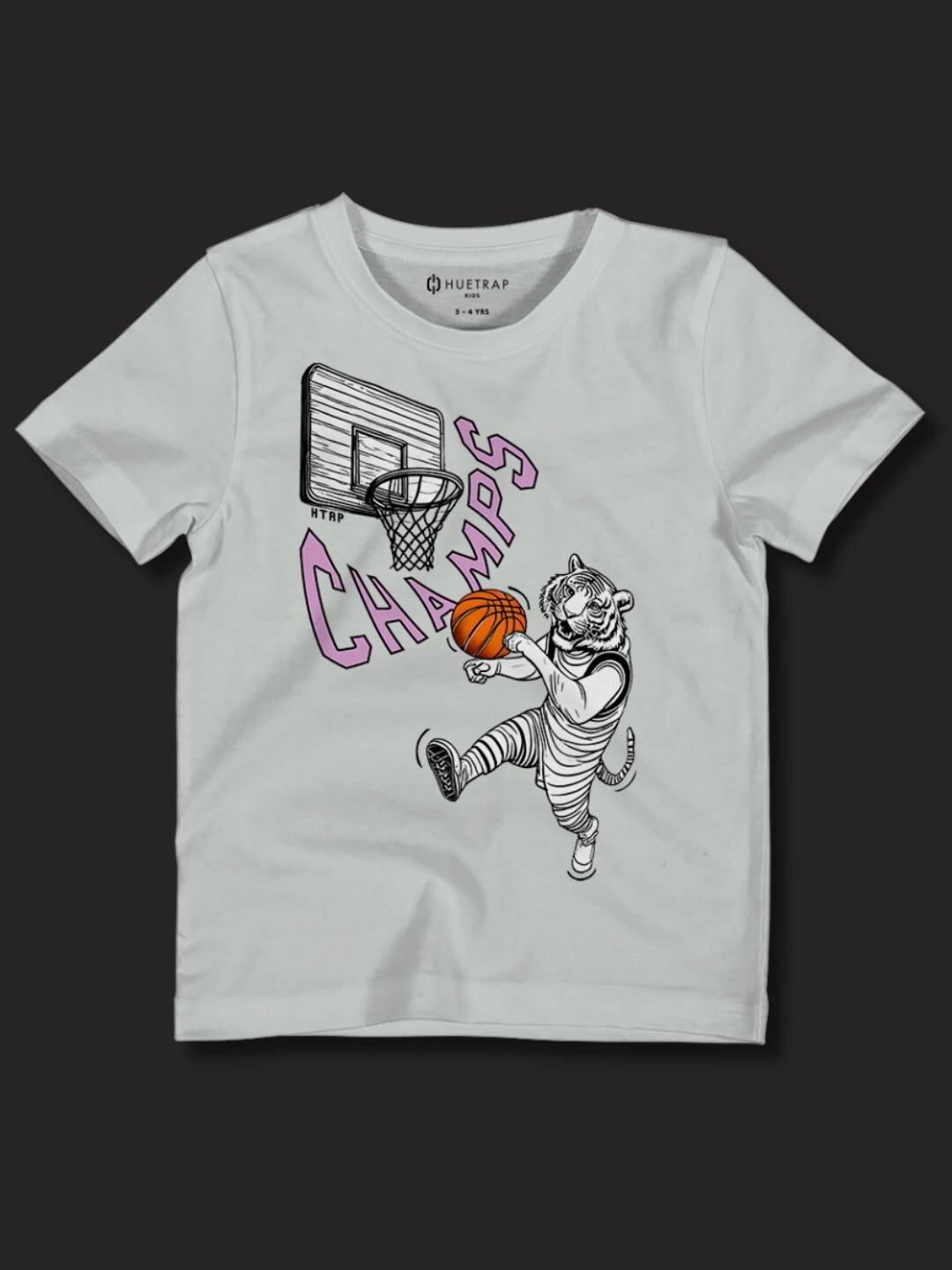

Huetrap Boys Graphic Printed Pure Cotton T-shirt, Grey