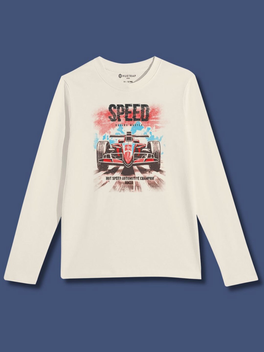 

Huetrap Boys Graphic Printed Long Sleeves Cotton T-shirt, Off white