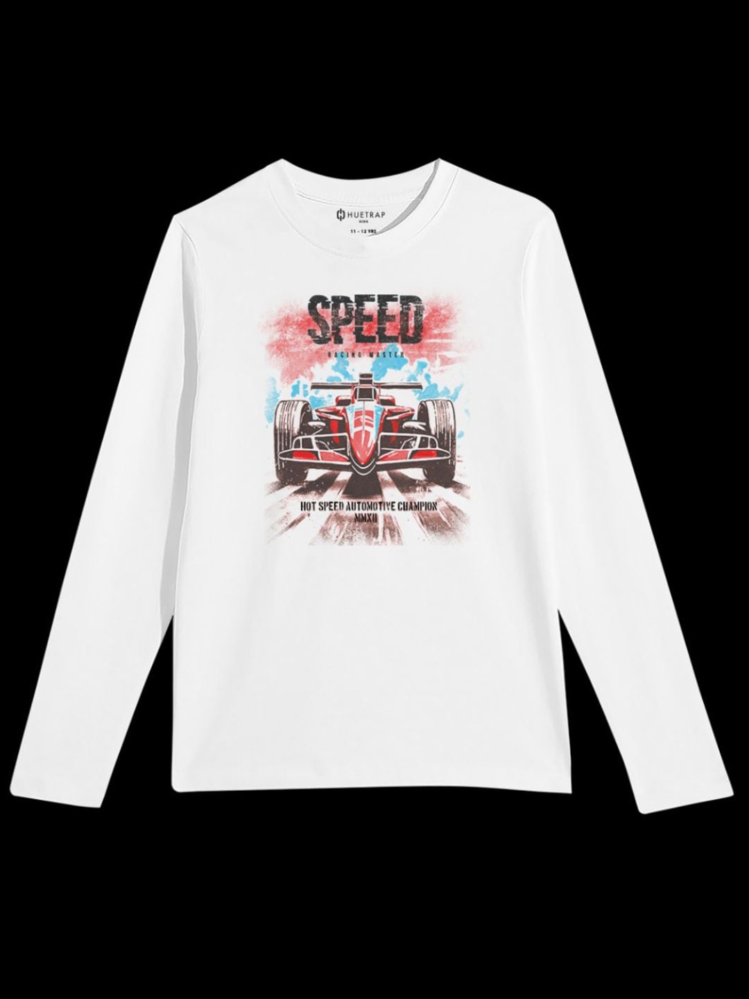 

Huetrap Boys Graphic Printed Long Sleeves Cotton T-shirt, White