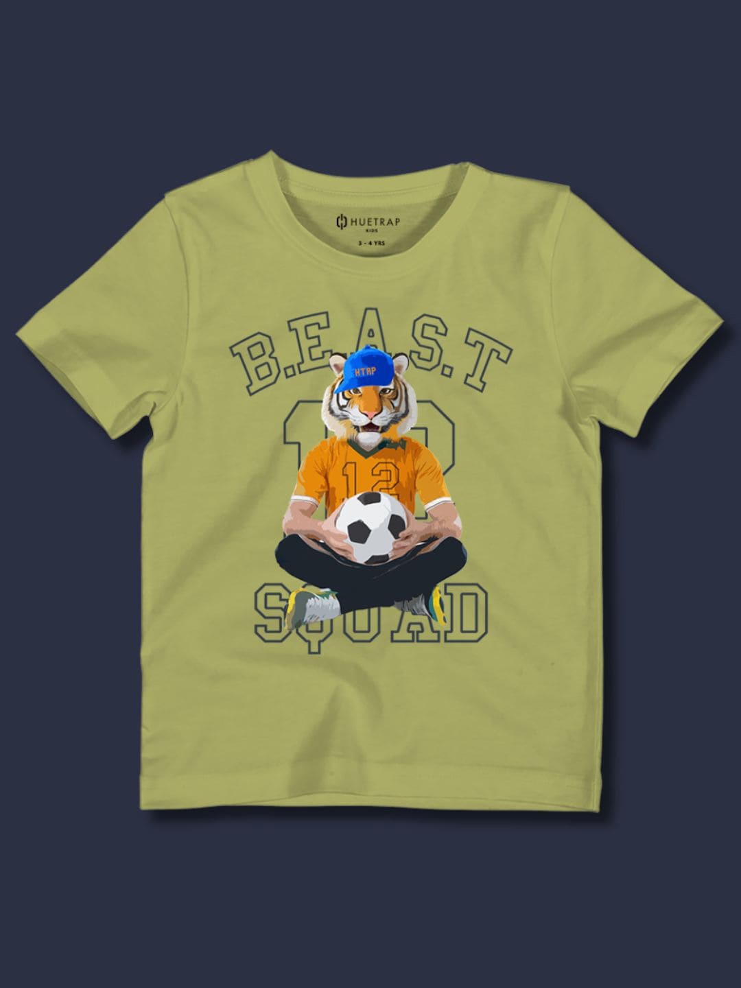 

Huetrap Boys Graphic Printed Pure Cotton T-shirt, Olive
