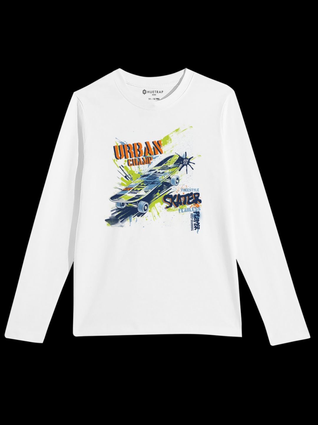 

Huetrap Boys Typography Printed Round Neck Cotton T-shirt, White