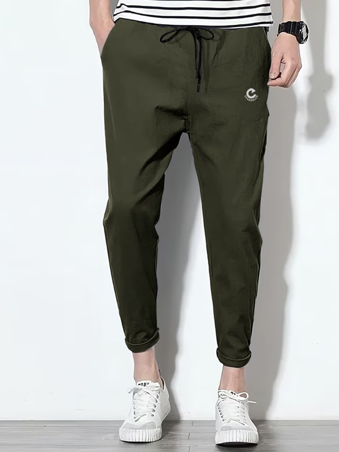 

Eyebogler Men Mid Rise Track Pants, Olive