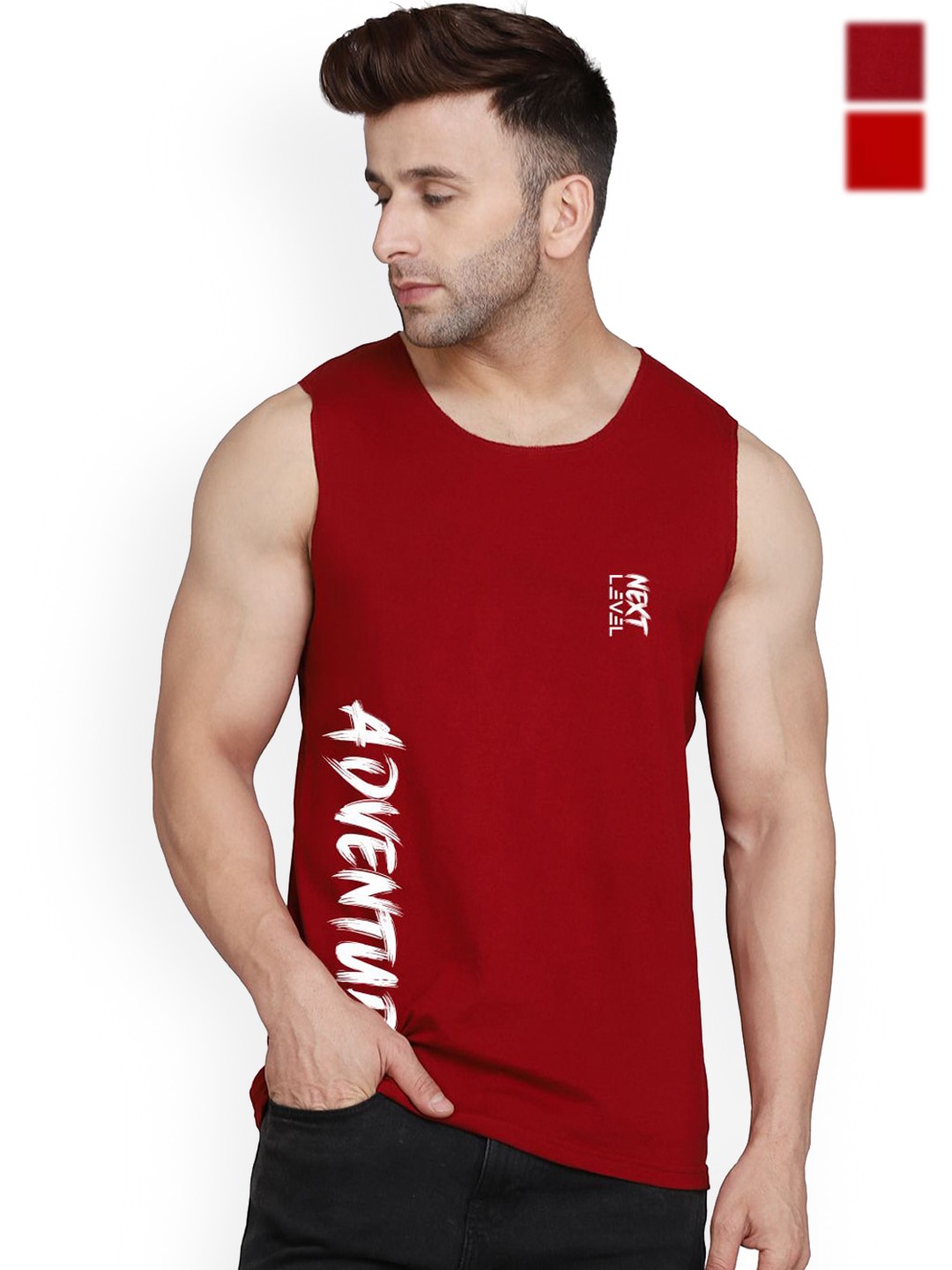 

SLOWLORIS Pack of 2 Printed Bio-Wash Innerwear Vests SL26 (RED KEEP) (MAROON ADV)