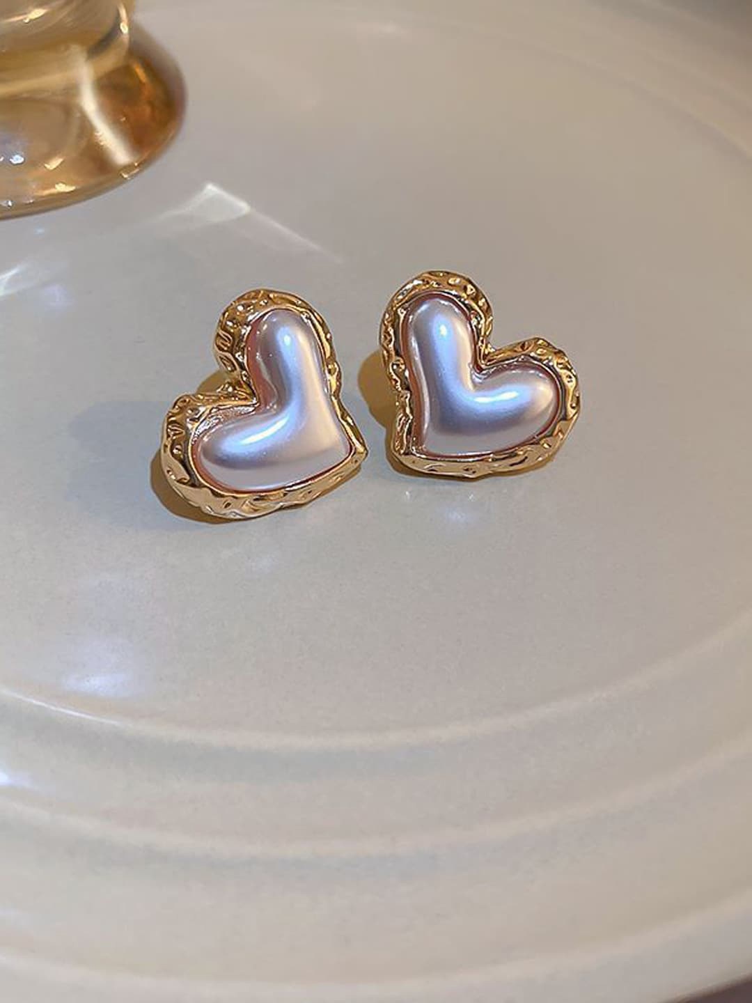 

Krelin Gold-Plated Heart Shaped Studs Earrings