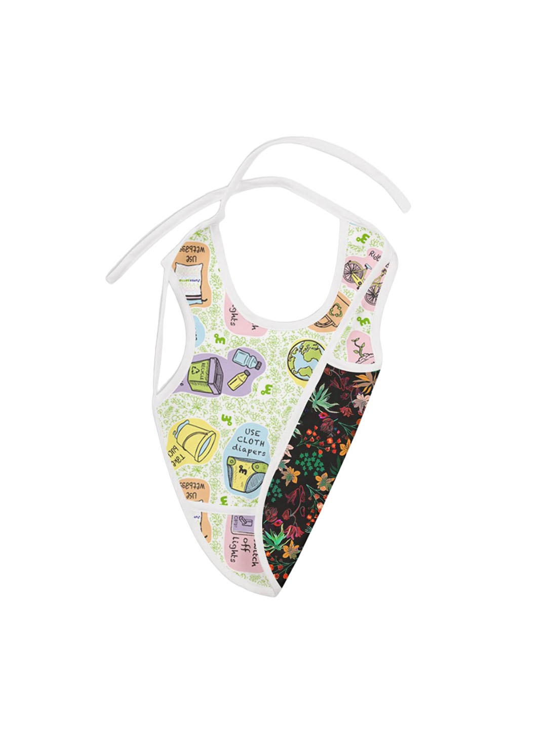 

SuperBottoms Infants Printed Waterproof Bibs, White