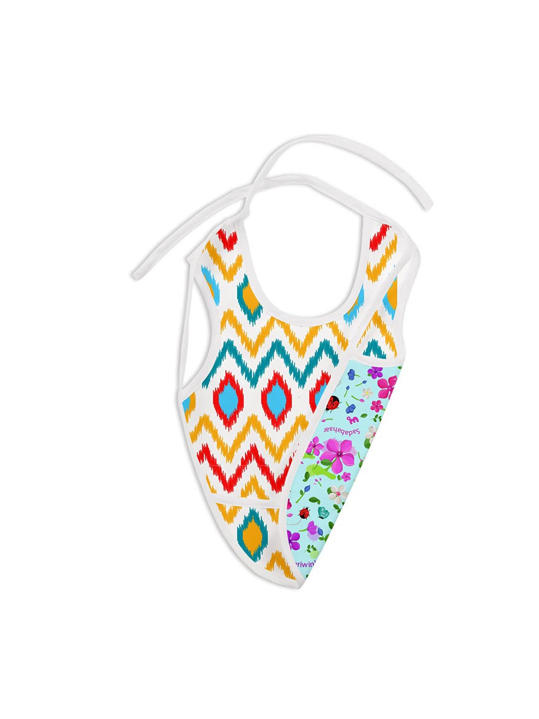 

SuperBottoms Kids Printed Cotton Bibs, White