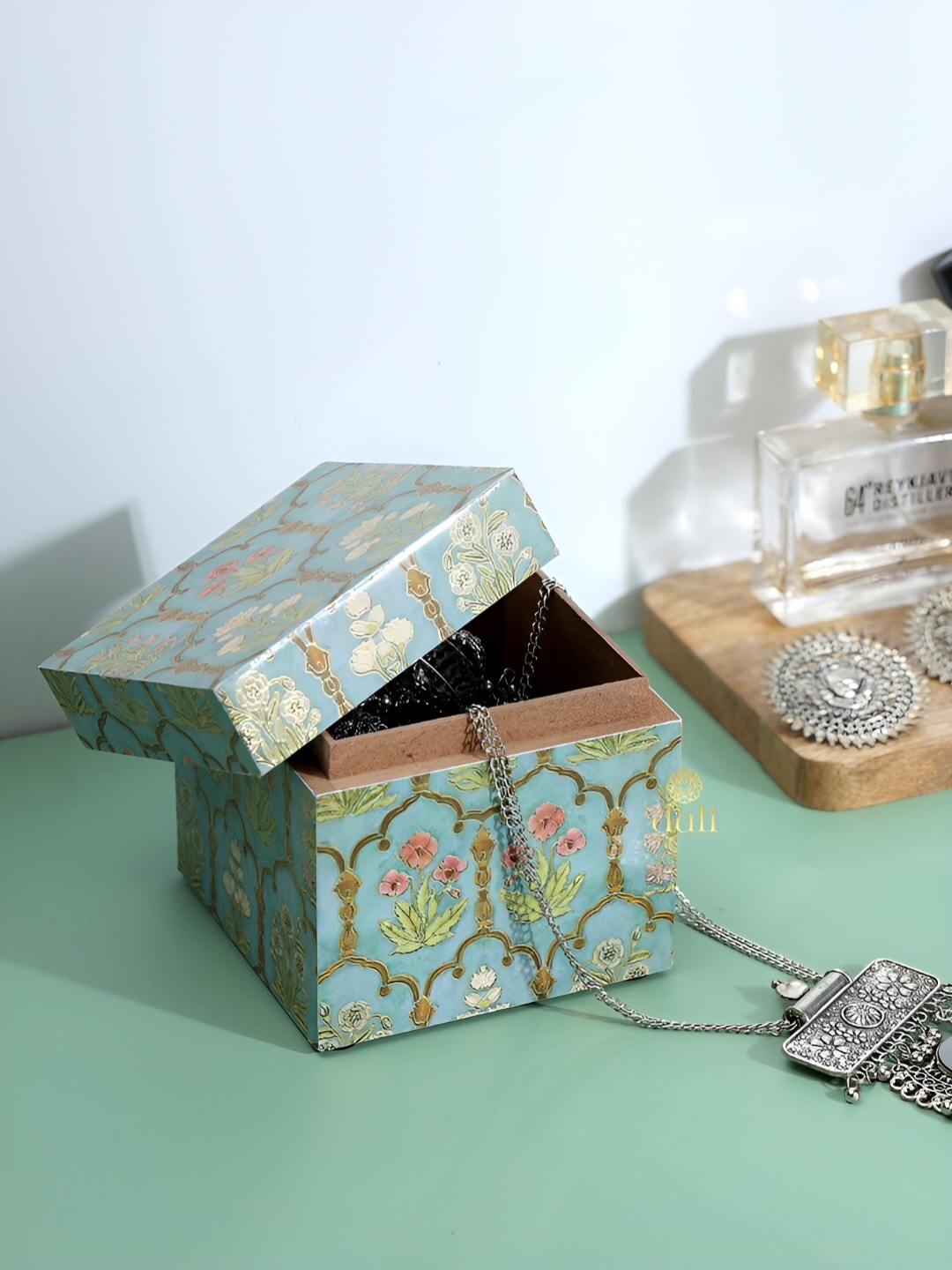 

DULI Blue Regular Enamel Coated Jewellery Organiser Box