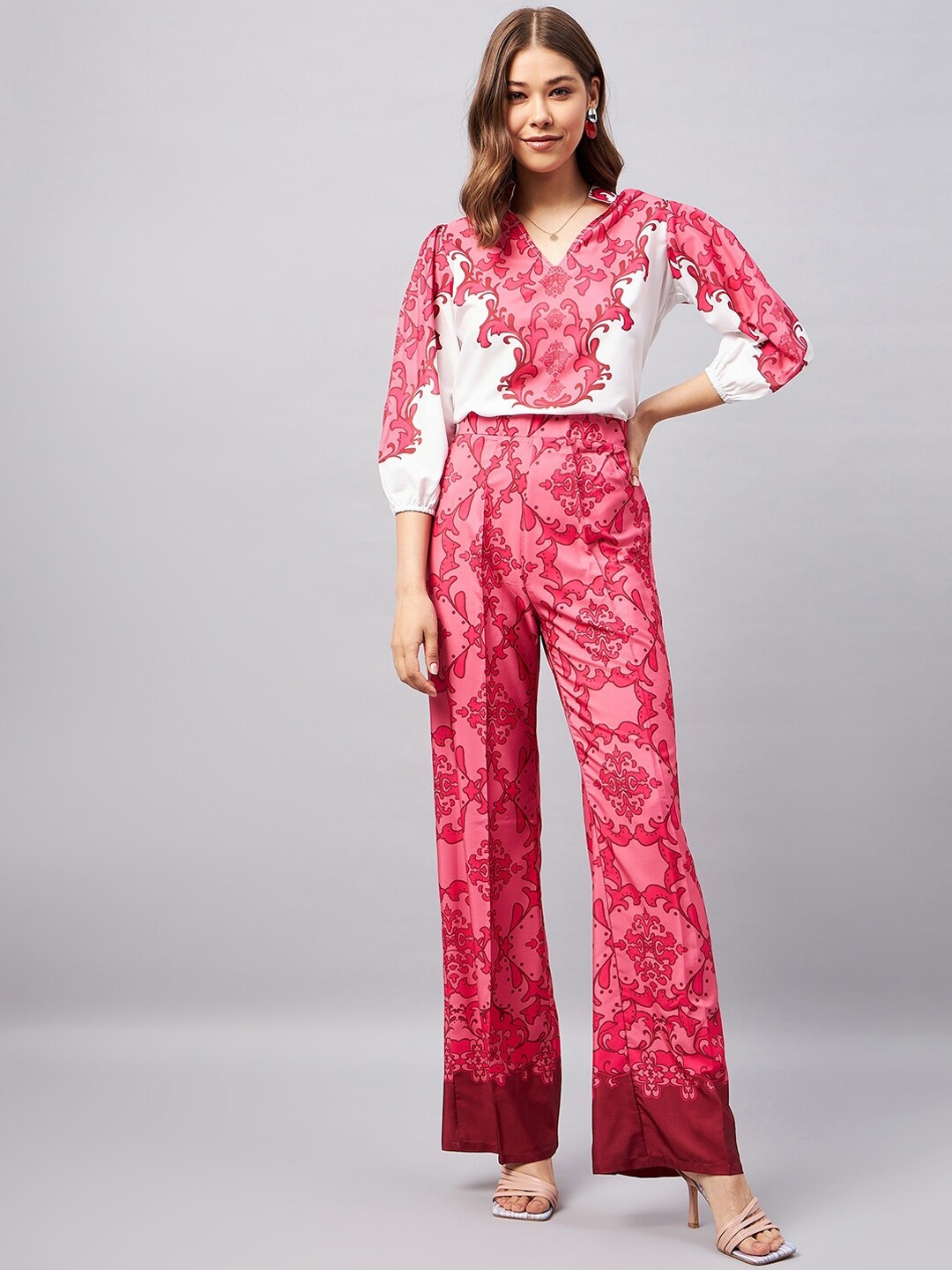 

Orchid Blues Floral Printed Top & Trousers Co-Ords, White