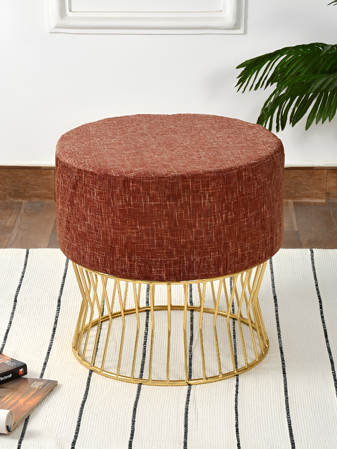 

COMFIDELITAS Brown Metal Seating Ottoman
